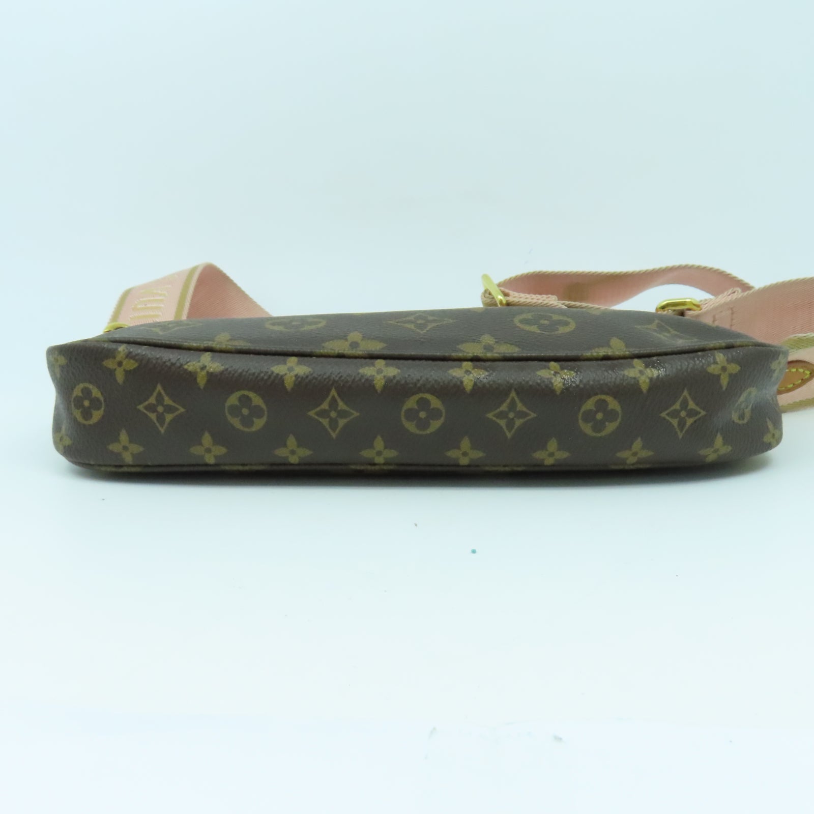 LOUIS VUITTON Monogram Multipochette Accessories金扣手挽肩背兩用袋啡色