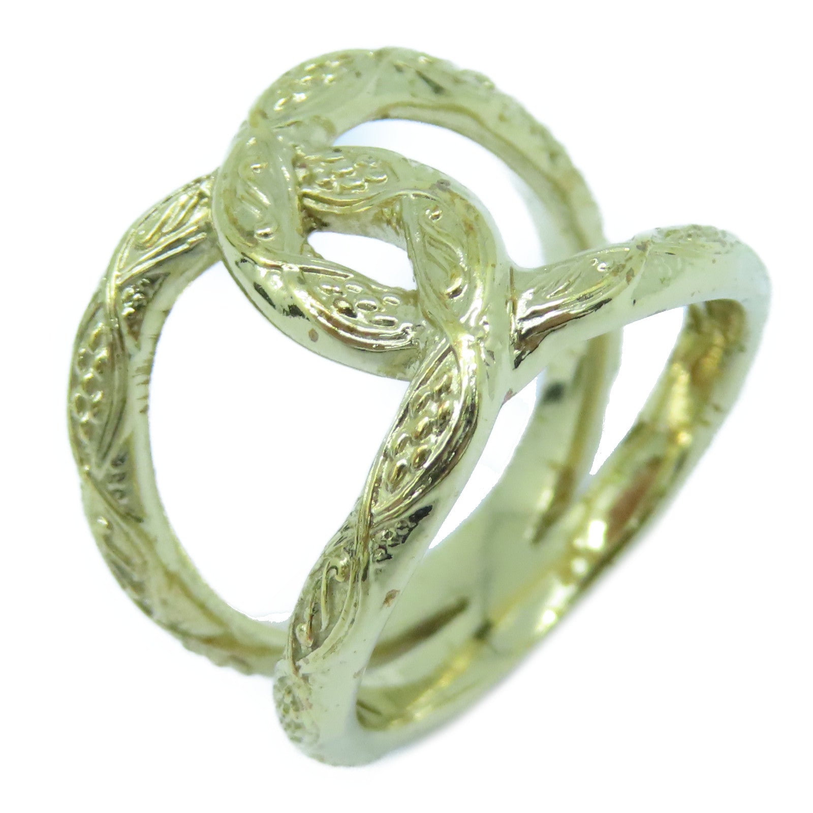 CHANEL 金屬Ring戒指金色US#6.5