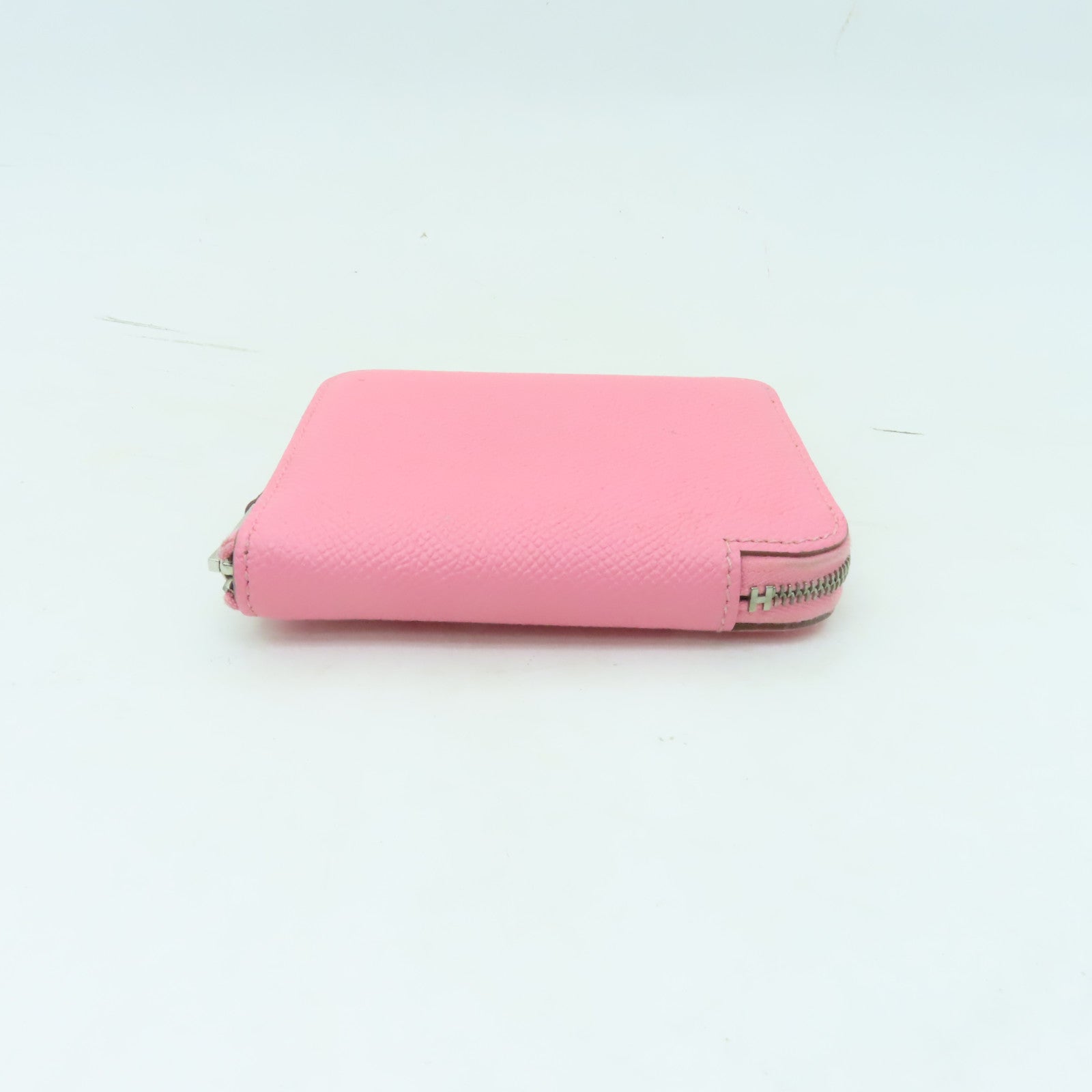 HERMES Epsom皮革Compact Wallet銀扣錢包Rose Sakura粉紅色