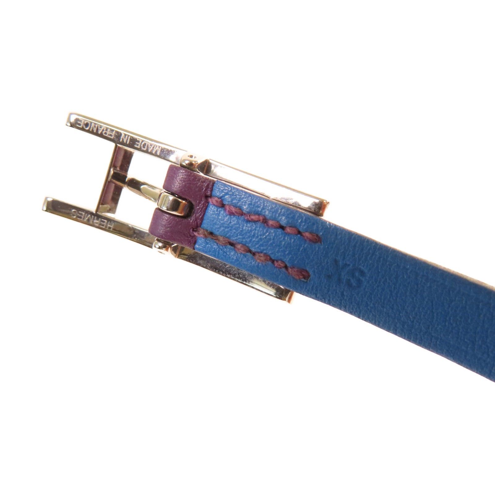 HERMES Swift皮革Behapi XS Bracelet銀扣手鏈紫色/藍色