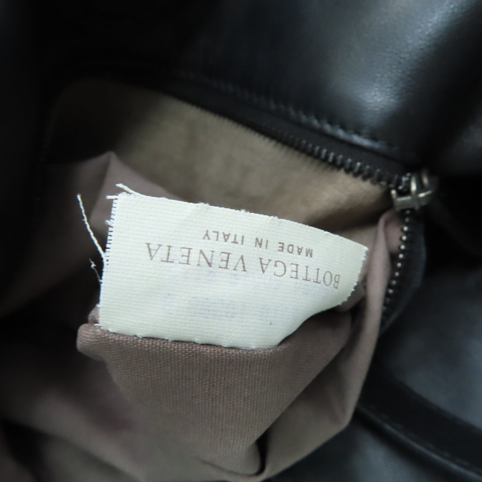 BOTTEGA VENETA Sheepskin Leather Shoulder Bag Black Buckle Black