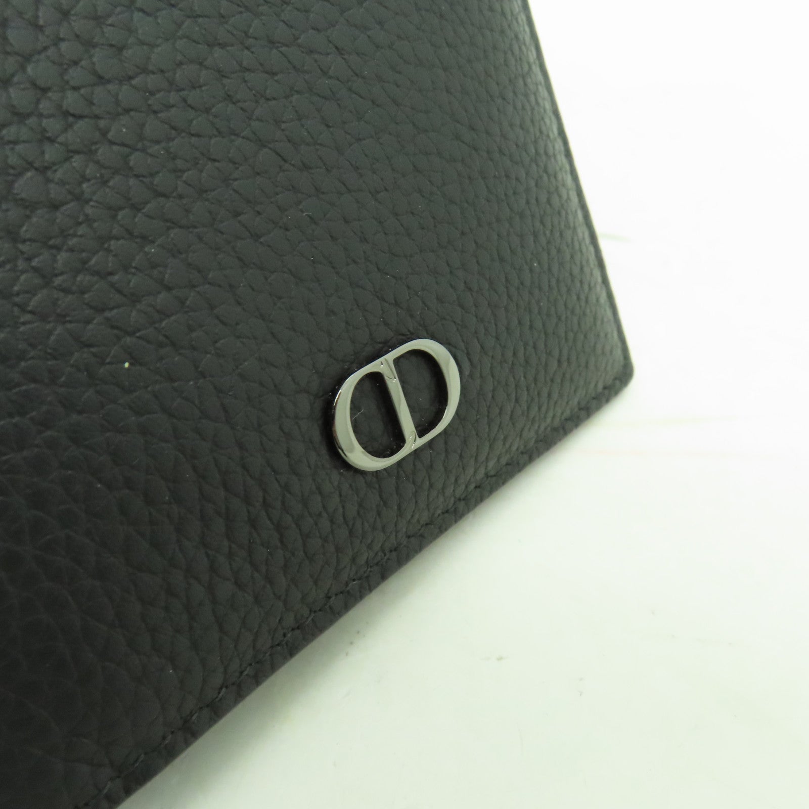 Dior 牛皮皮革Wallet銀扣錢包黒色