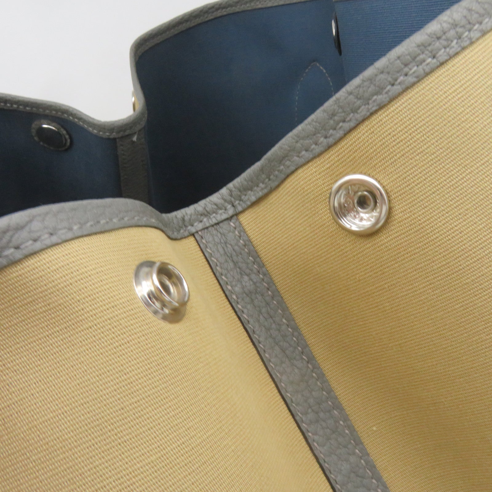 HERMES 帆布Garden Party TPM Tote Bag手挽袋積雨雲灰/風暴藍