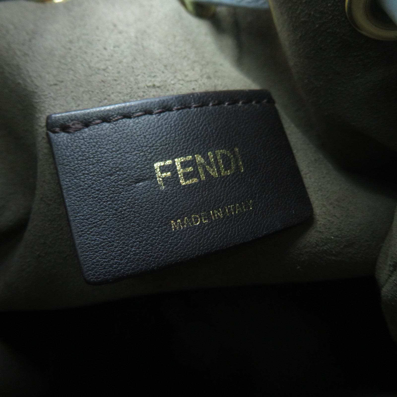 FENDI 牛皮皮革2 Way Shoulder金扣手挽肩背兩用袋淺藍色