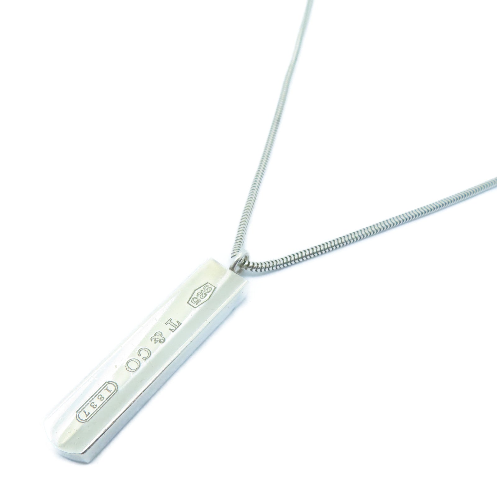 TIFFANY＆CO 925純銀1837 Bar Necklace項鍊銀色