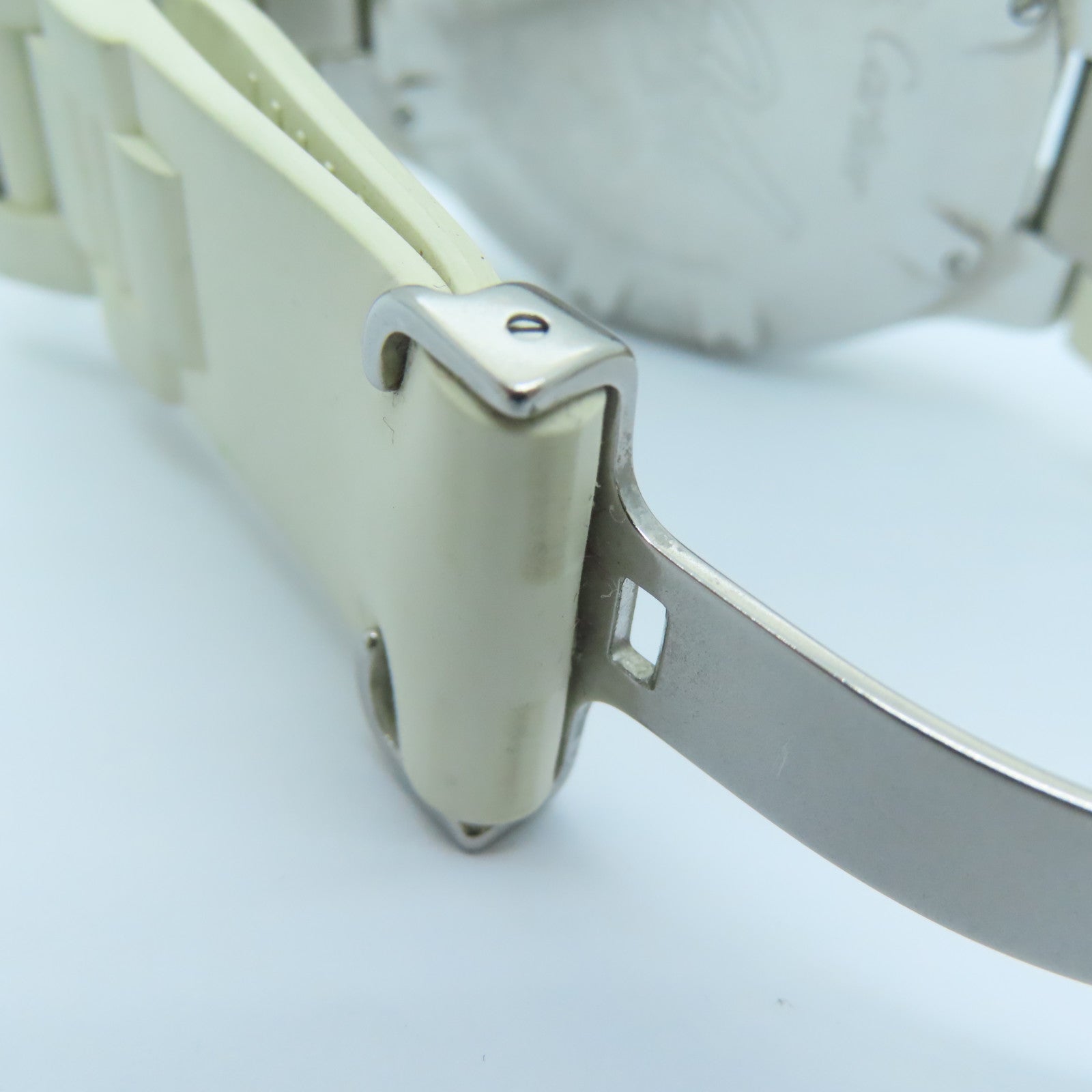 CARTIER 不锈钢/橡胶带手表石英机芯白色