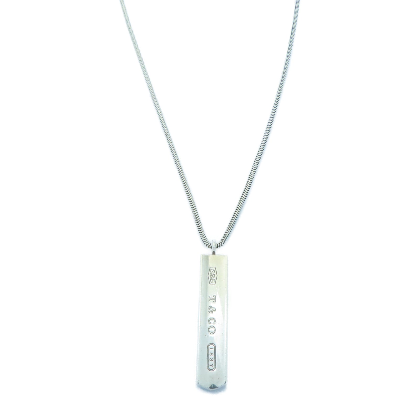 TIFFANY＆CO 925純銀1837 Bar Necklace項鍊銀色