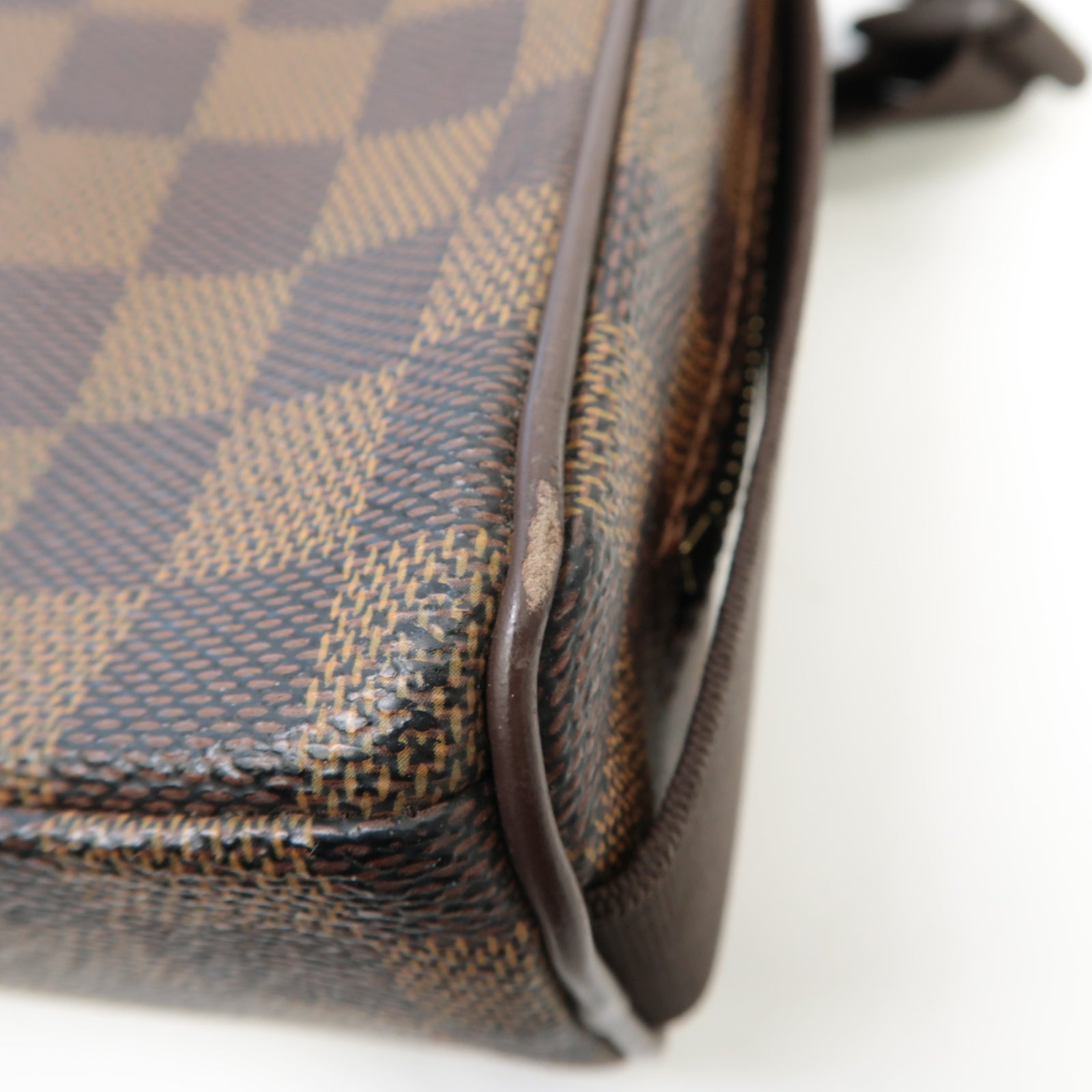 LOUIS VUITTON Damier Olav PM金扣肩背袋棕色