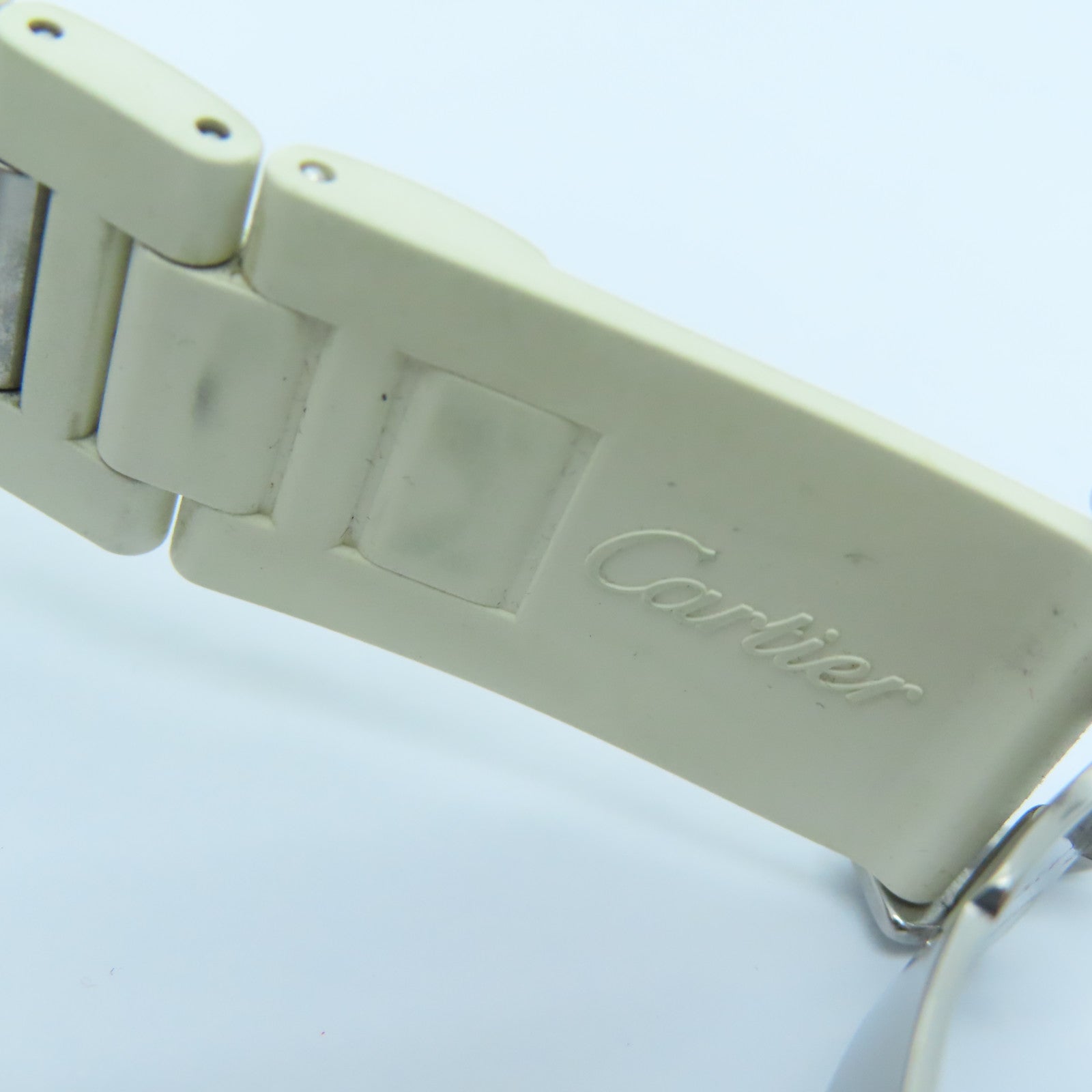 CARTIER 不锈钢/橡胶带手表石英机芯白色