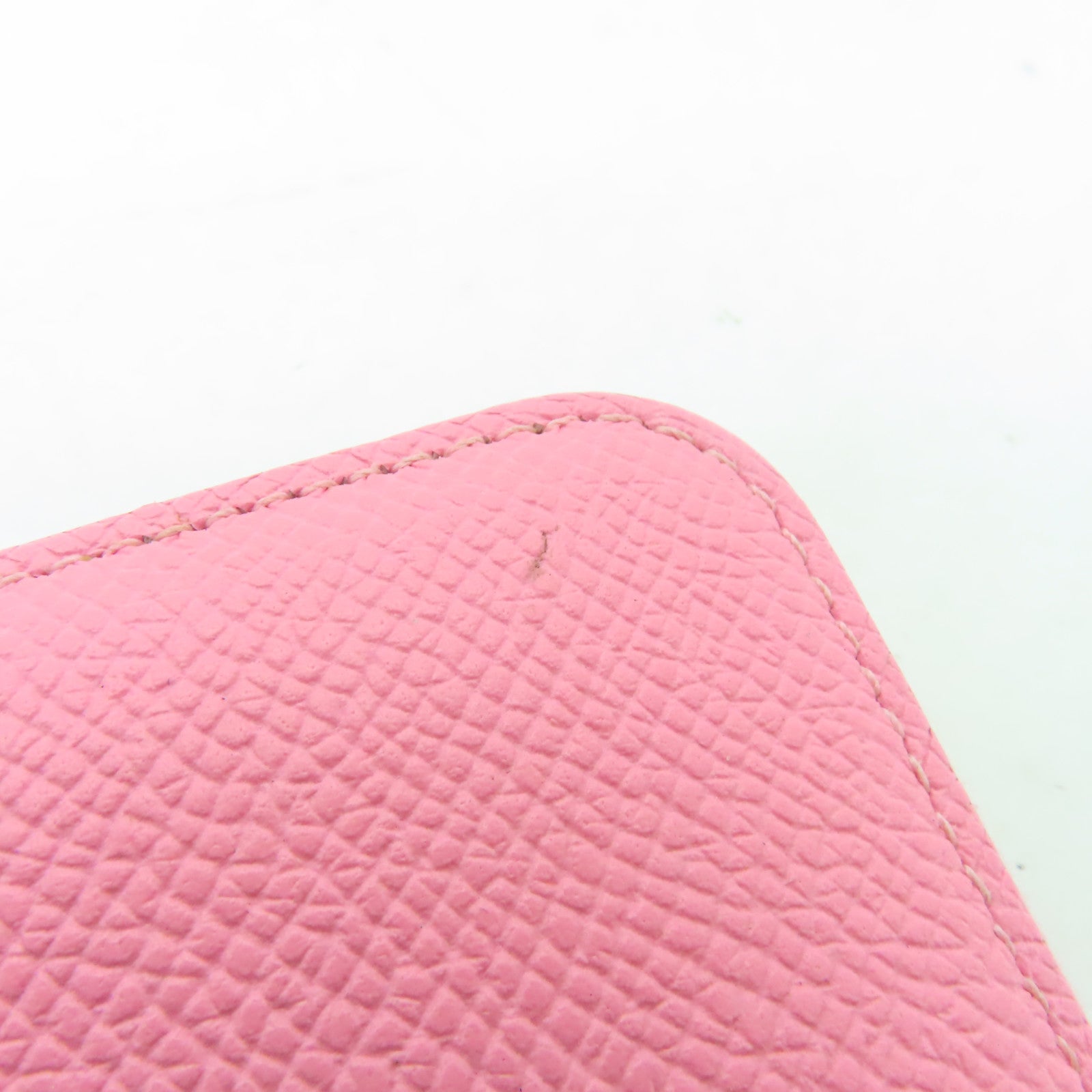 HERMES Epsom皮革Compact Wallet銀扣錢包Rose Sakura粉紅色