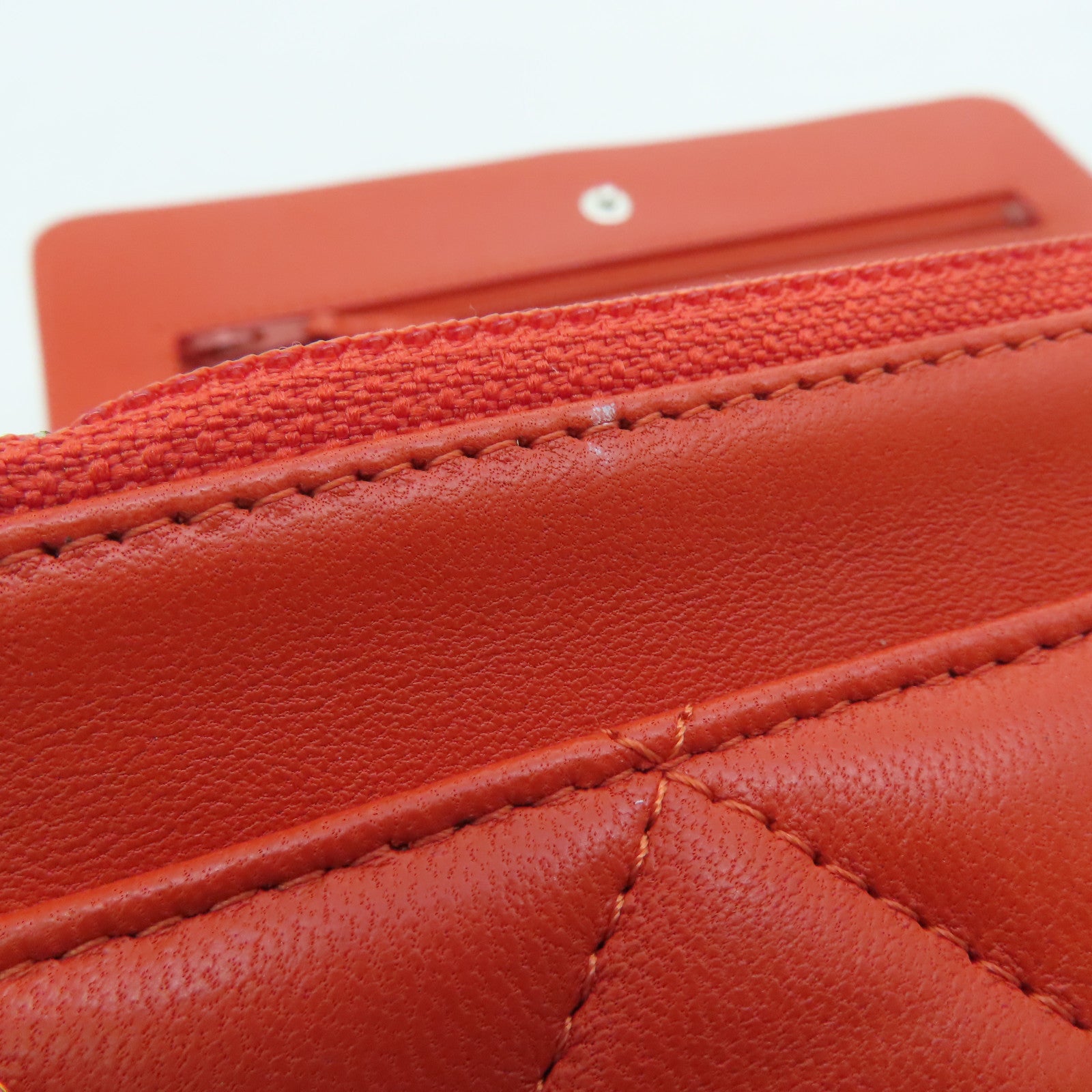 CHANEL Rhombus Sheepskin Leather Chain Shoulder Silver Buckle Chain Shoulder Bag Red