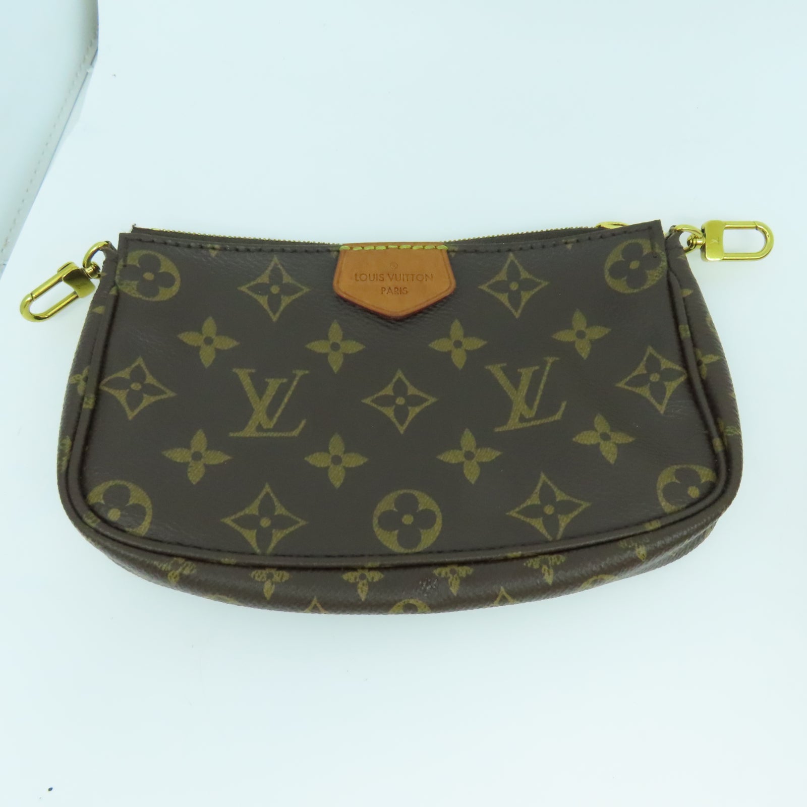 LOUIS VUITTON Monogram Multipochette Accessories金扣手挽肩背兩用袋啡色