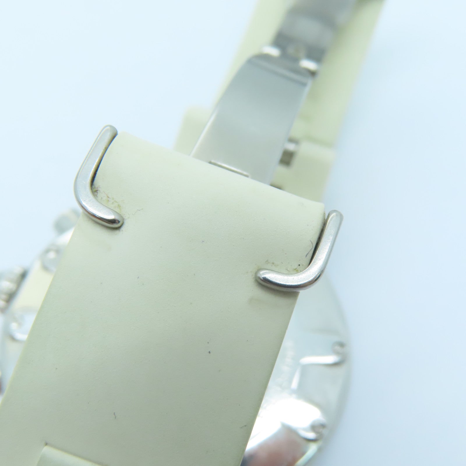 CARTIER 不锈钢/橡胶带手表石英机芯白色