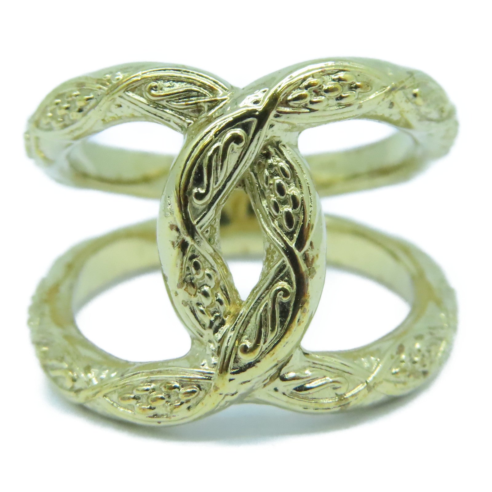 CHANEL 金屬Ring戒指金色US#6.5