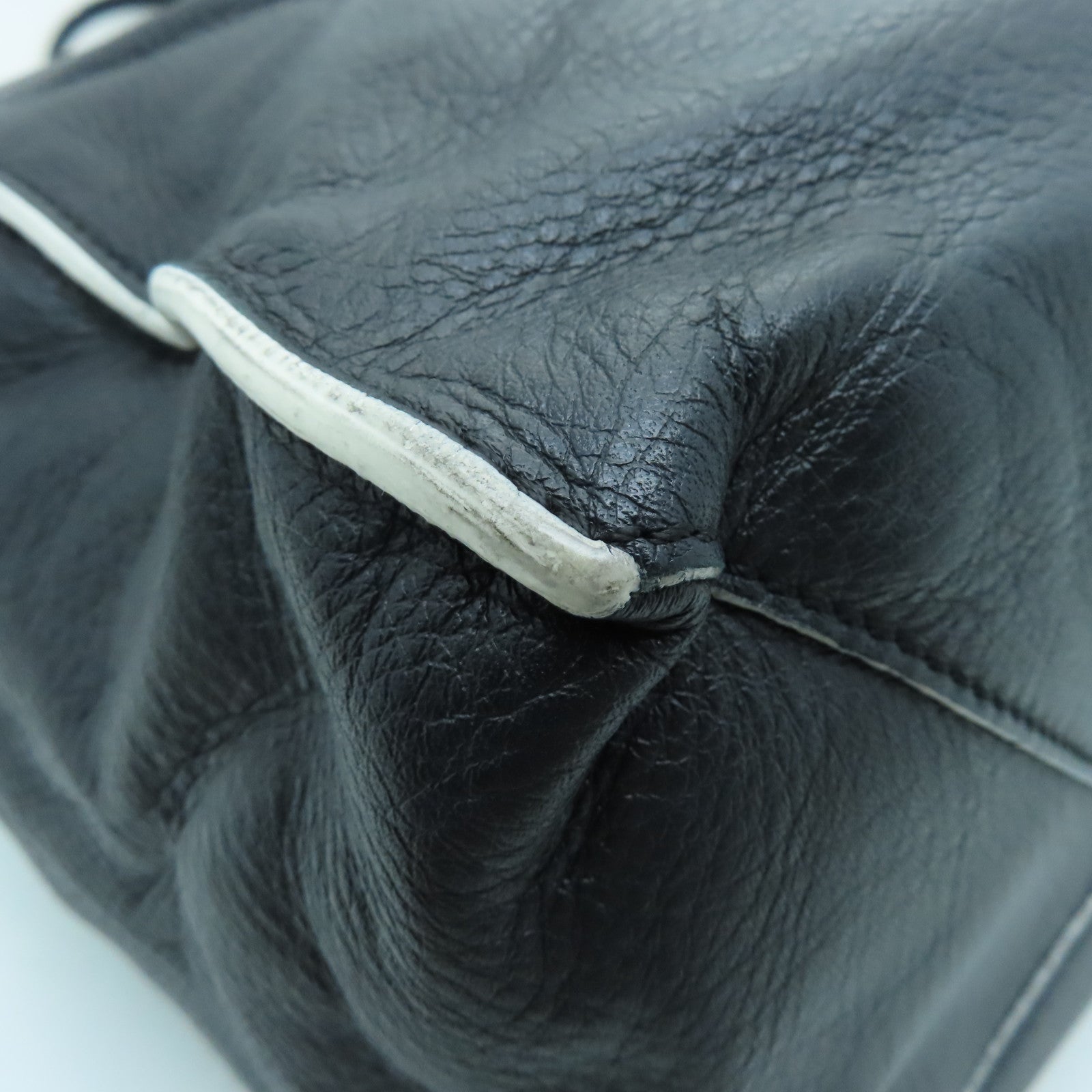 BALENCIAGA Sheepskin Leather Papier A4 Tote Gold Buckle Handle Shoulder Backpack Black