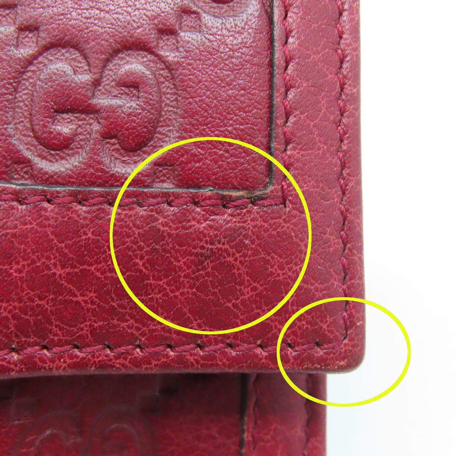 GUCCI 牛皮皮革Long Wallet金扣长钱包红色