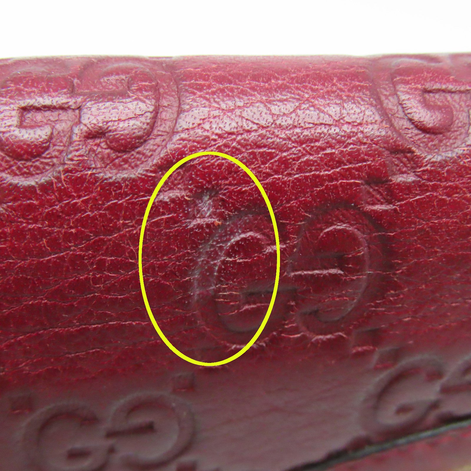 GUCCI 牛皮皮革Long Wallet金扣长钱包红色
