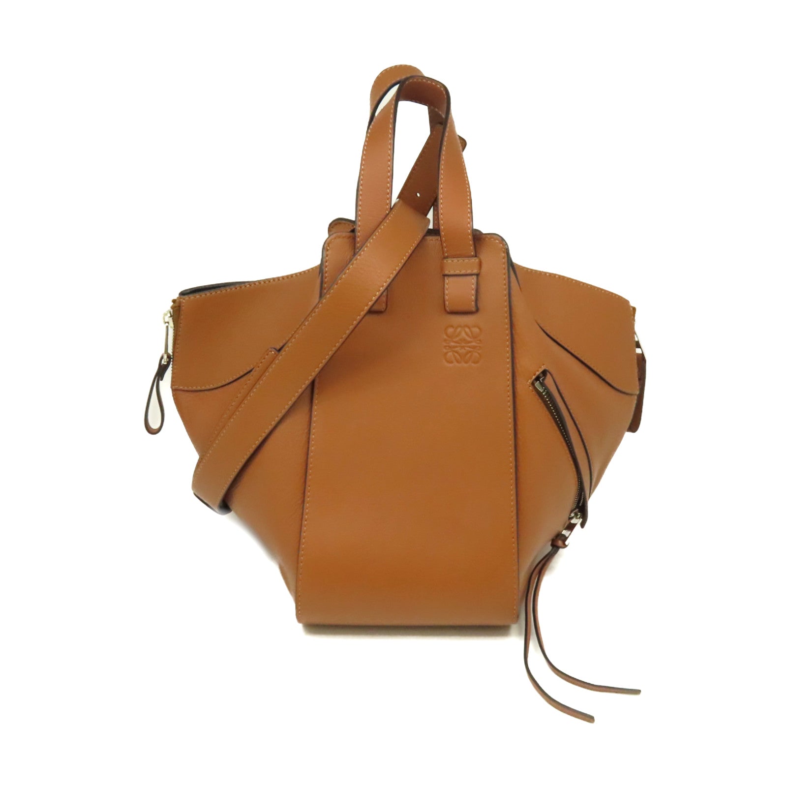 LOEWE 牛皮皮革Hammock Small 2Way Shoulder Bag手挽肩背兩用袋啡色