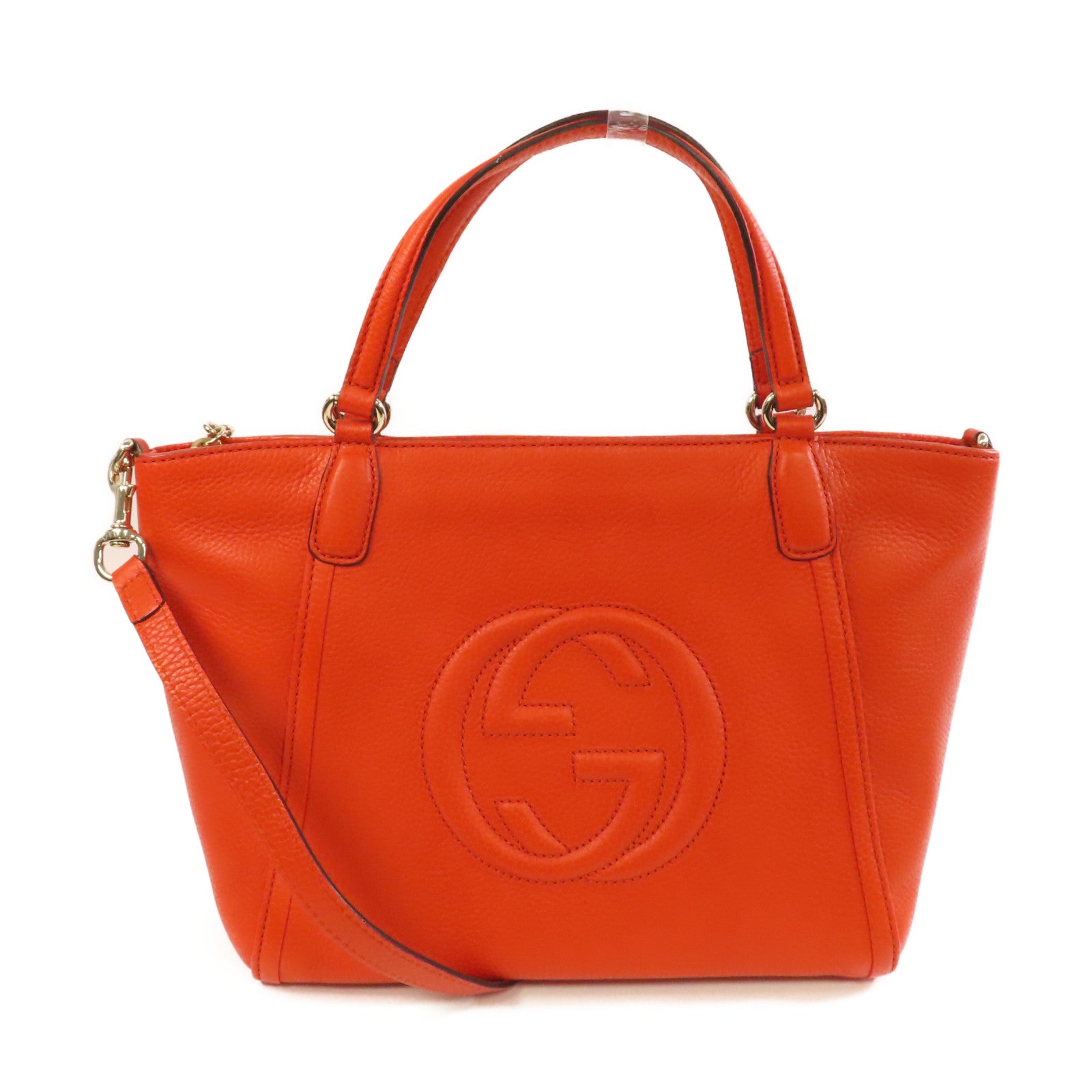 GUCCI 牛皮皮革Soho 2Way Shoulder Bag手挽肩背兩用袋橙色