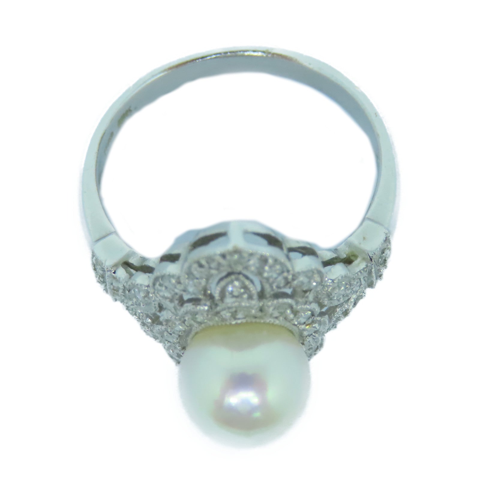 JEWELRY 18K白金Pearl Diamond Ring珍珠/鑽石戒指US#6.25