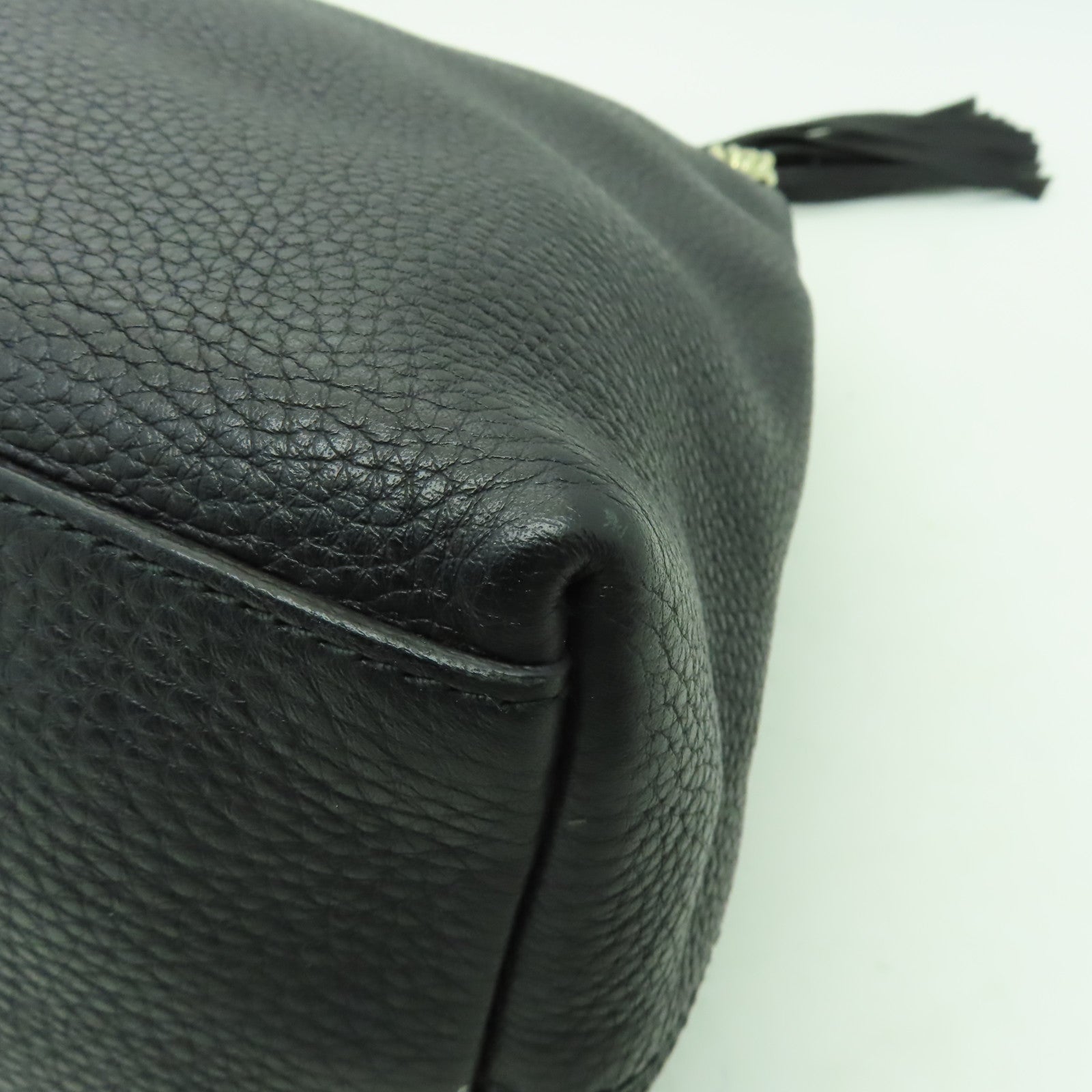 GUCCI 牛皮皮革Chain Shoulder Bag金扣鏈帶肩背袋黒色
