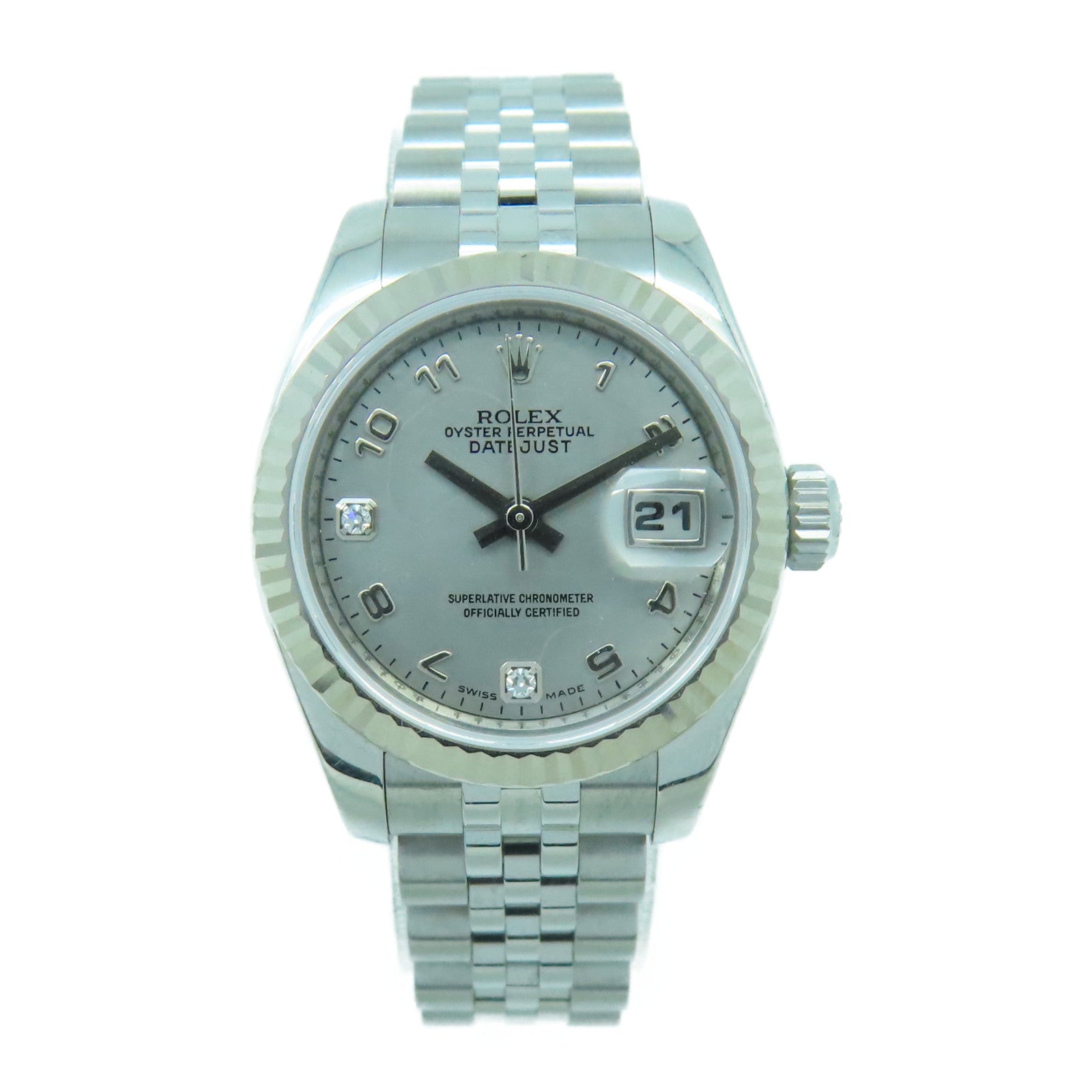 ROLEX Datejust 18K白金/不鏽鋼手錶自動機芯珍珠白色