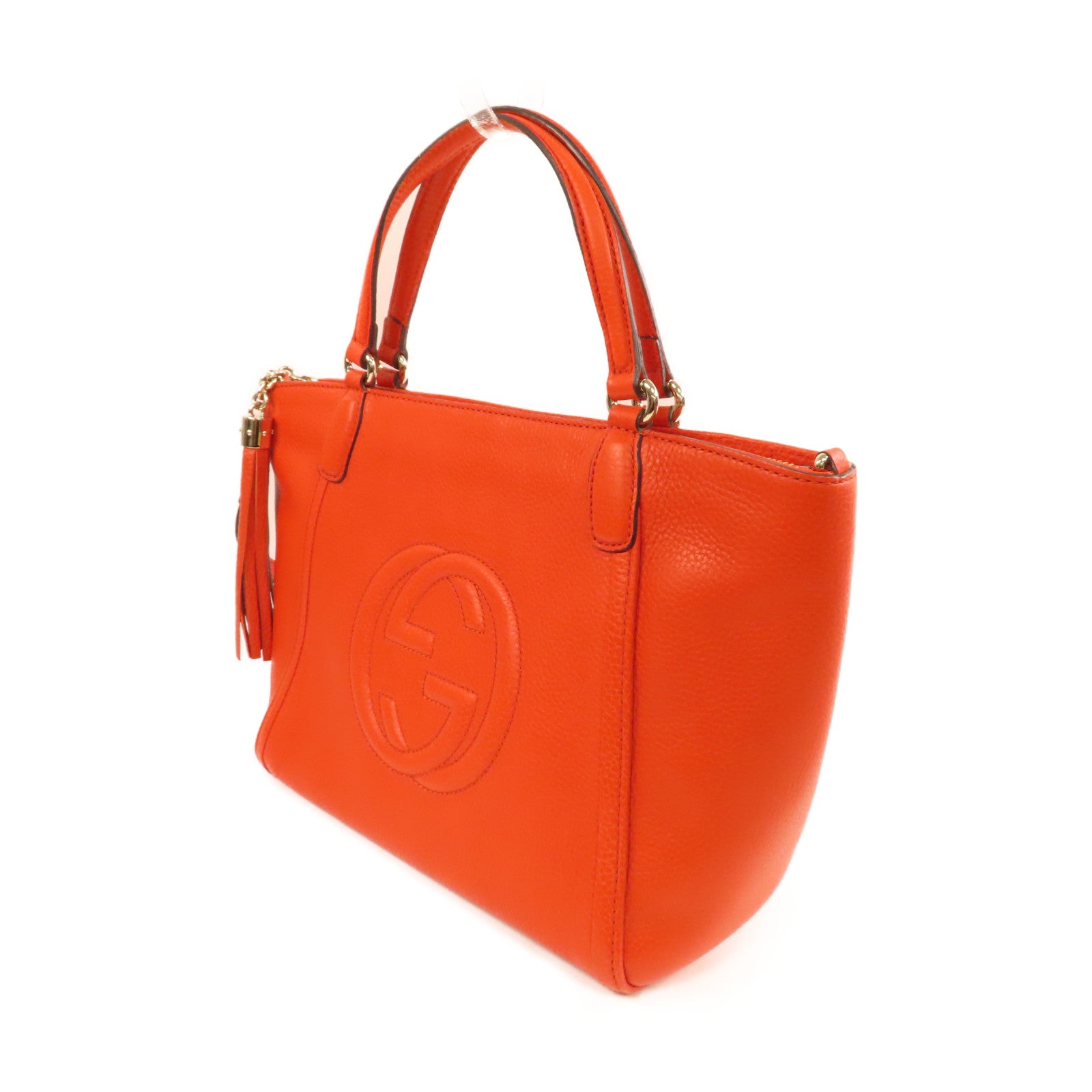 GUCCI 牛皮皮革Soho 2Way Shoulder Bag手挽肩背兩用袋橙色