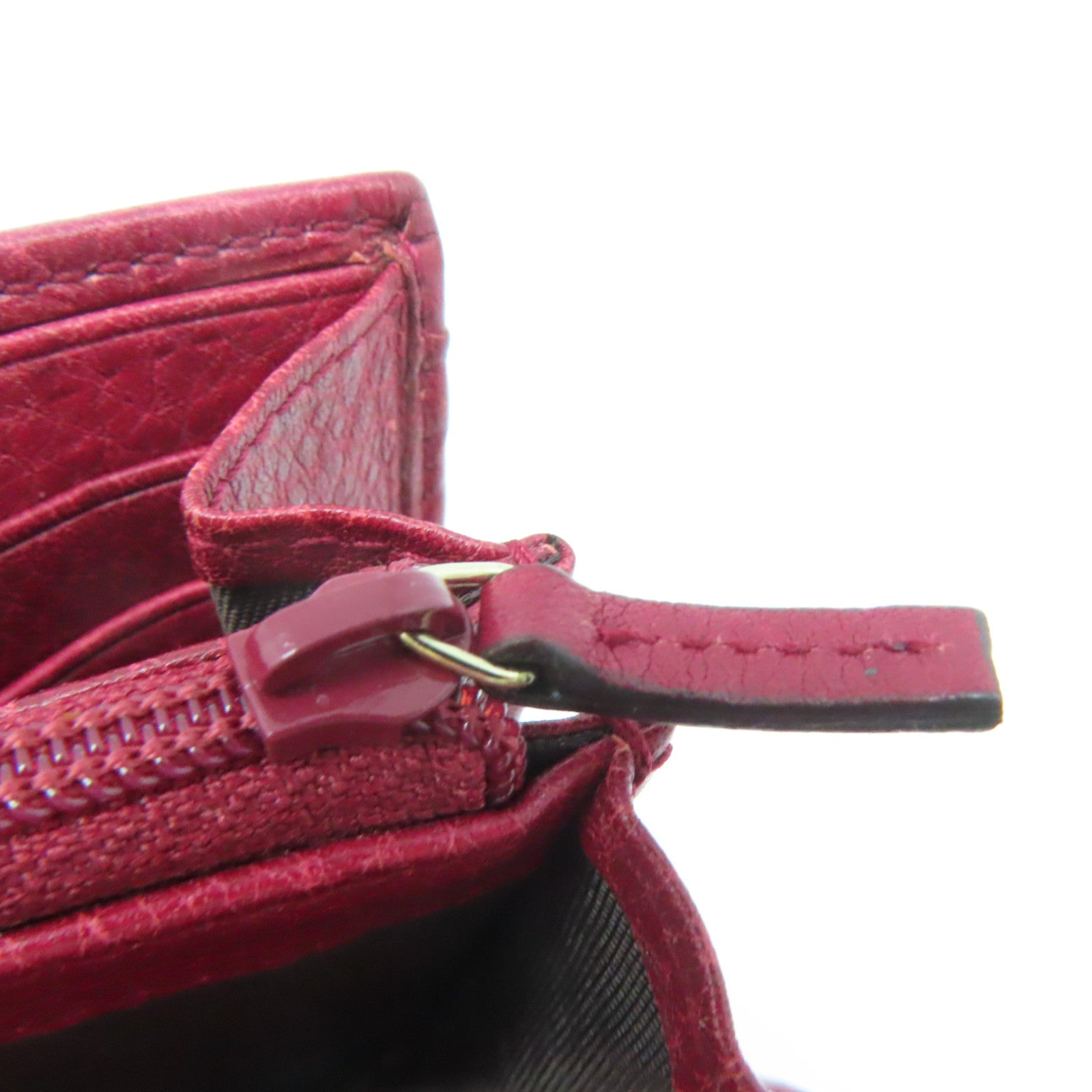 GUCCI 牛皮皮革Long Wallet金扣长钱包红色