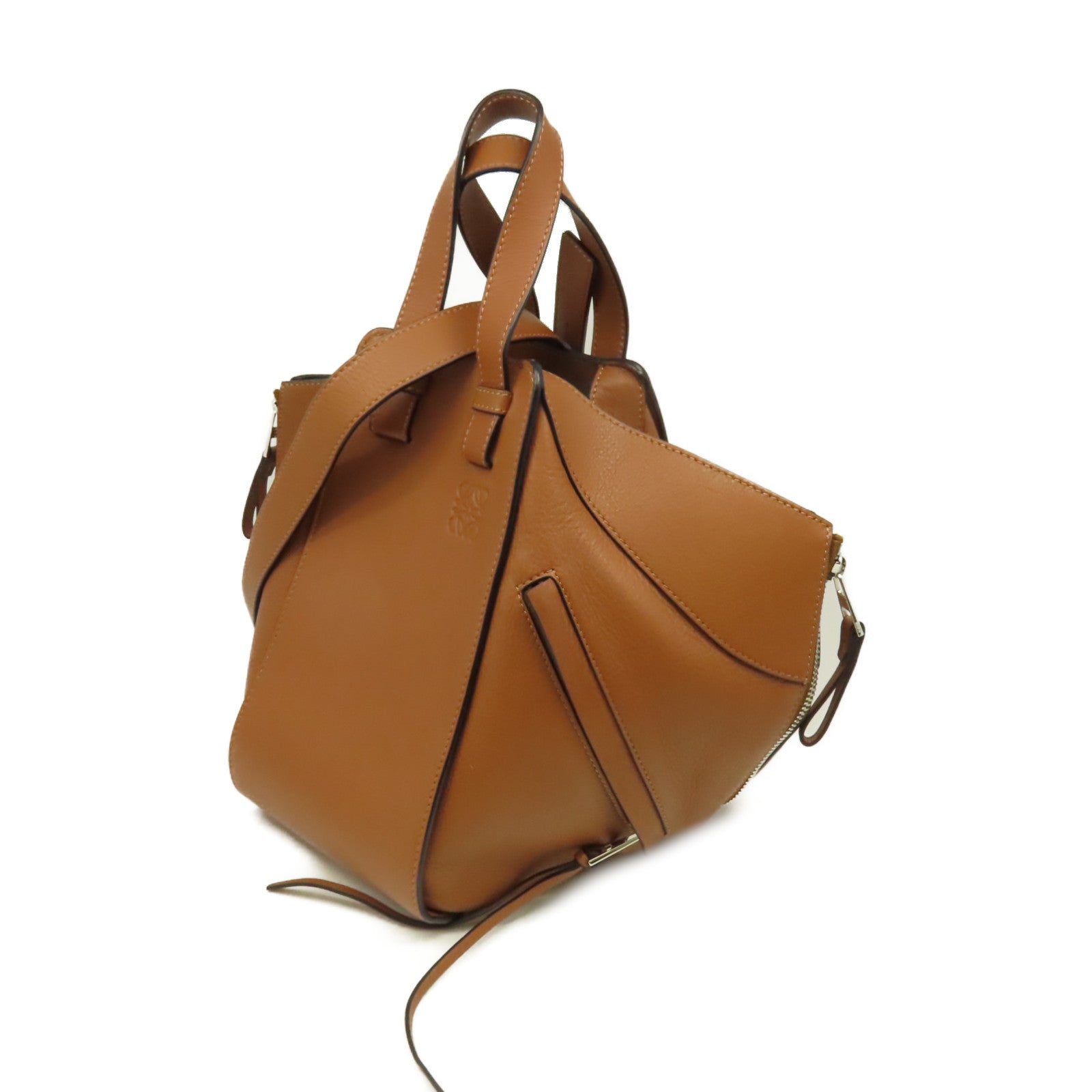 LOEWE 牛皮皮革Hammock Small 2Way Shoulder Bag手挽肩背兩用袋啡色