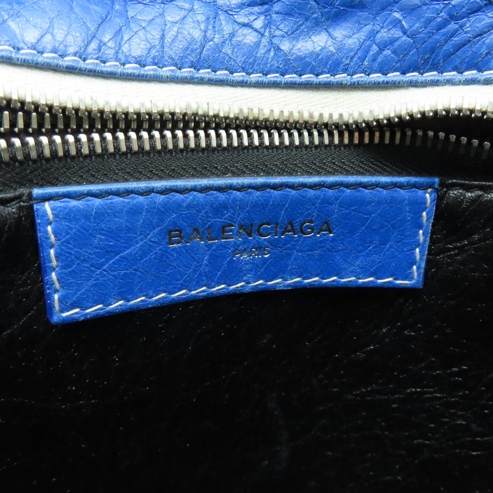 BALENCIAGA 【激減優惠】牛皮皮革Bazar銀扣手挽肩背兩用袋紅色/白色/藍色