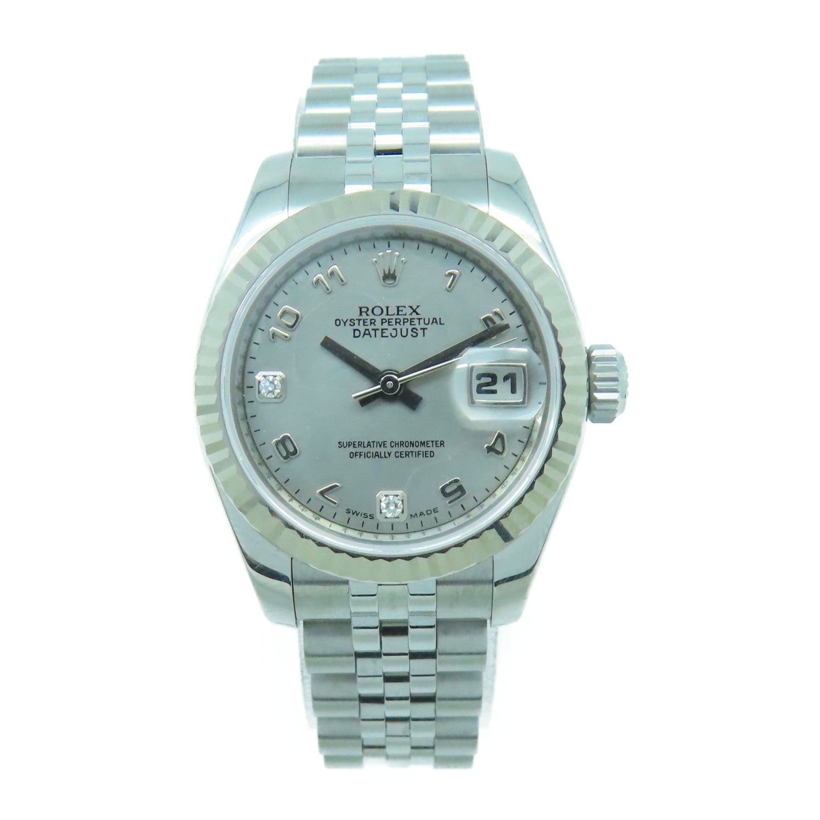 ROLEX Datejust 18K白金/不鏽鋼手錶自動機芯珍珠白色