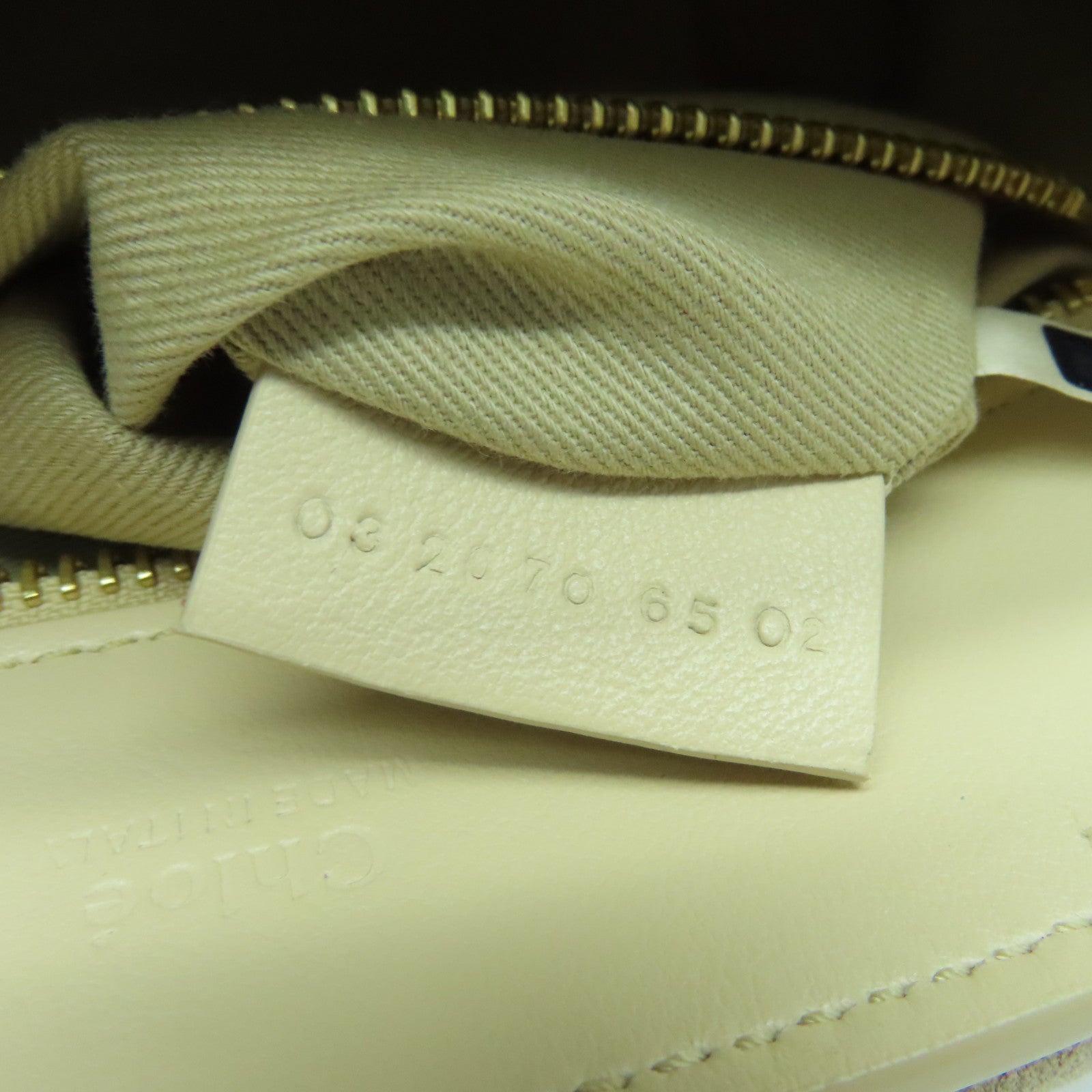 Chloe 牛皮皮革Mini Tess Day Bag金扣手挽肩背兩用袋米色