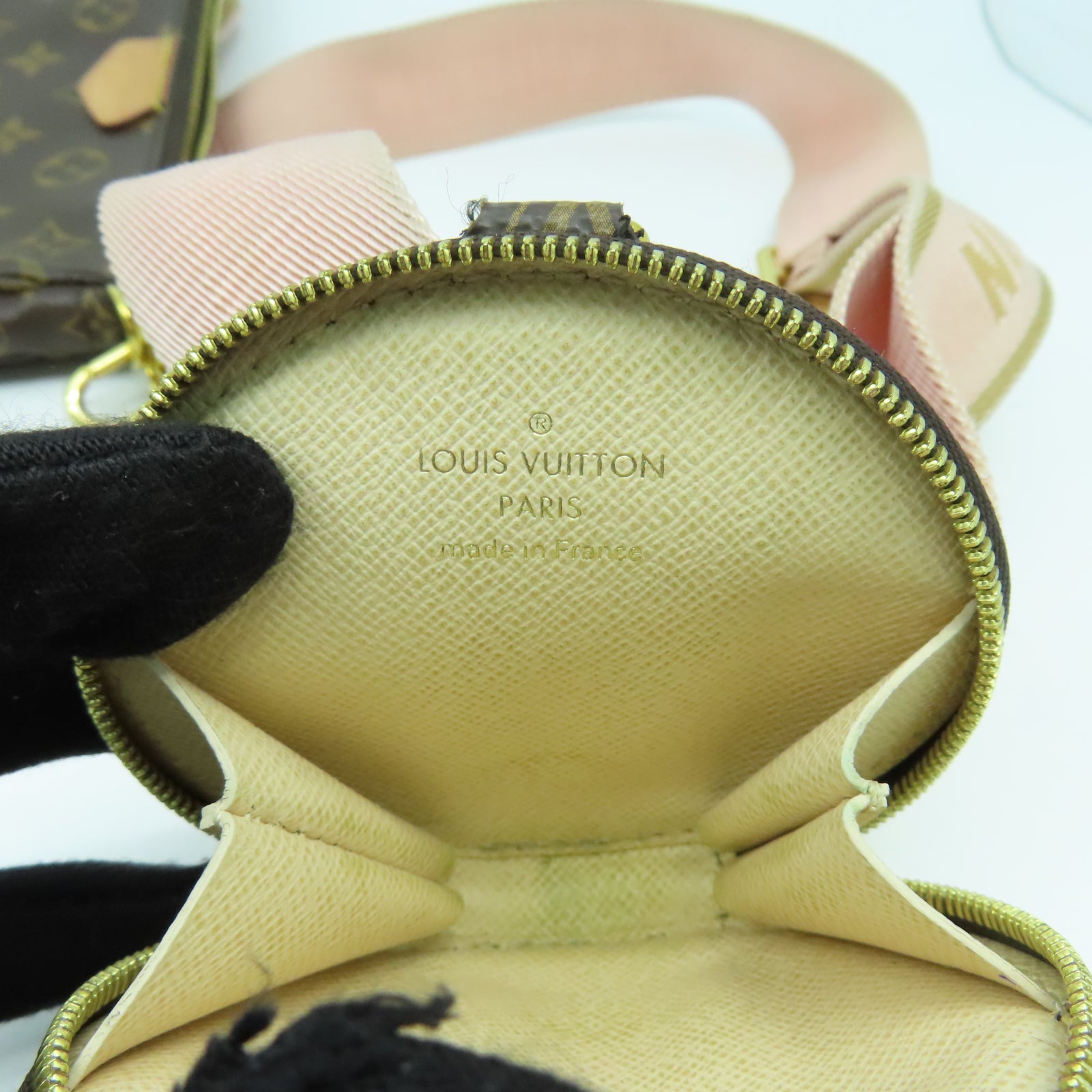 LOUIS VUITTON Monogram Multipochette Accessories金扣手挽肩背兩用袋啡色