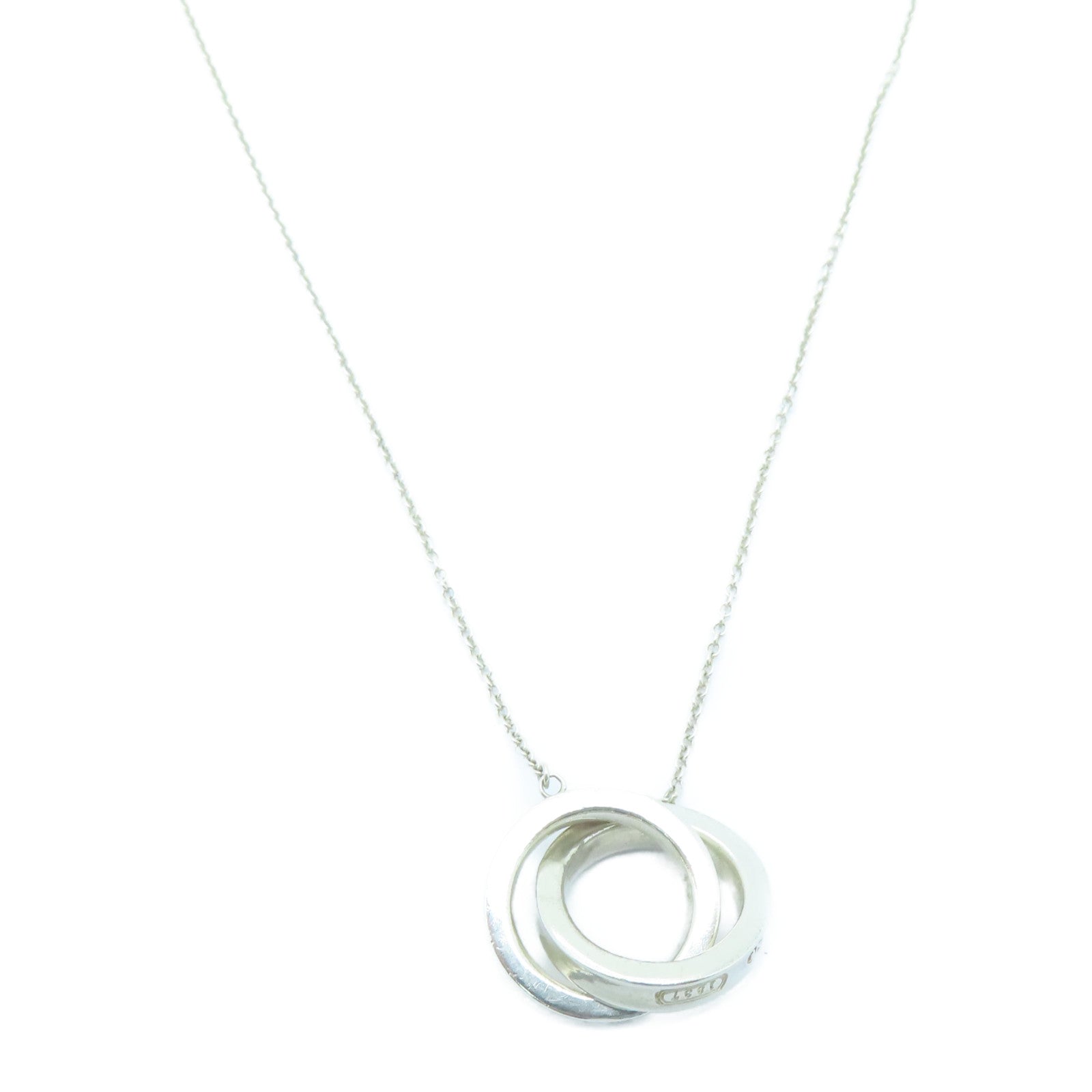 TIFFANY＆CO 925純銀Interlocking Circles Pendant Necklace項鍊銀色