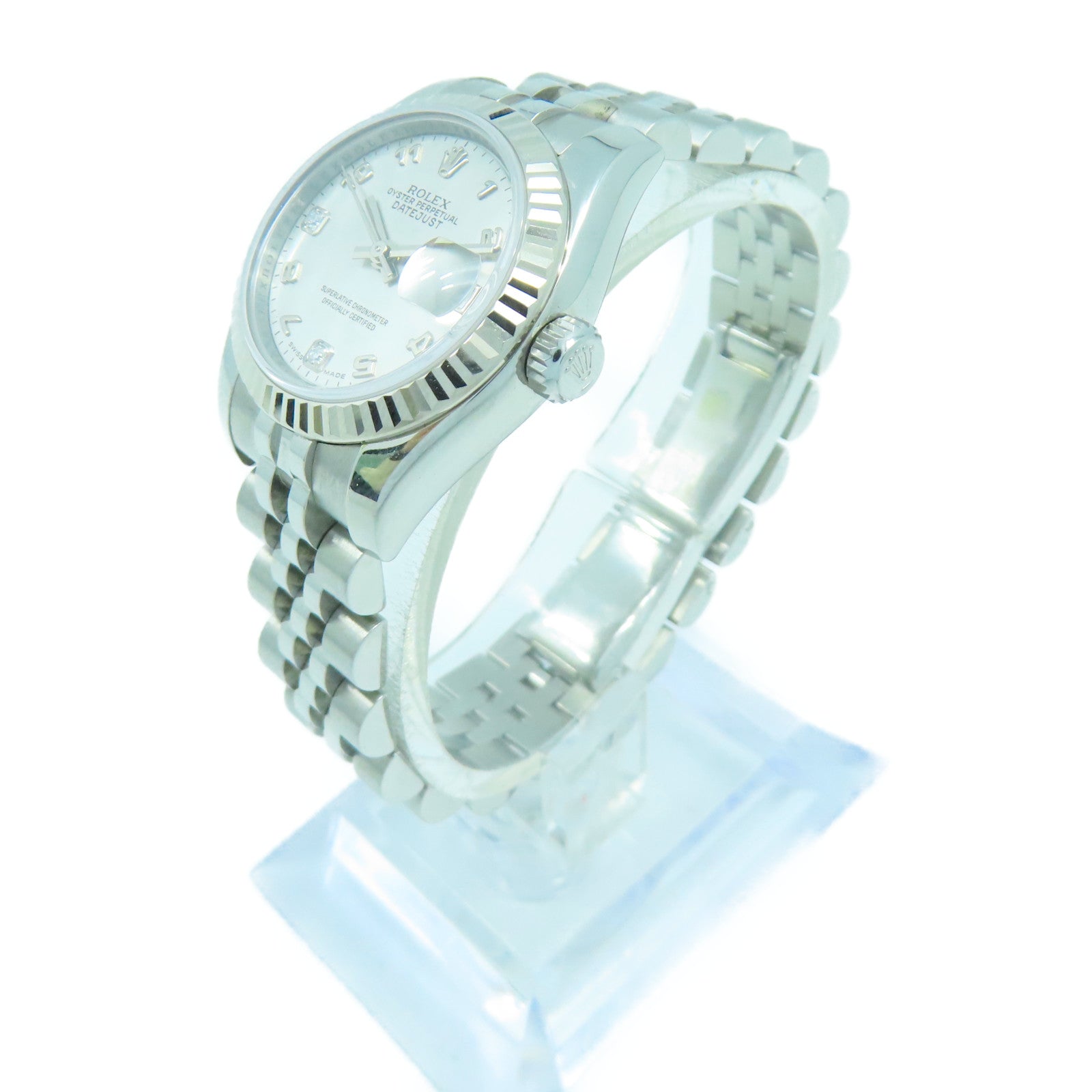 ROLEX Datejust 18K白金/不鏽鋼手錶自動機芯珍珠白色