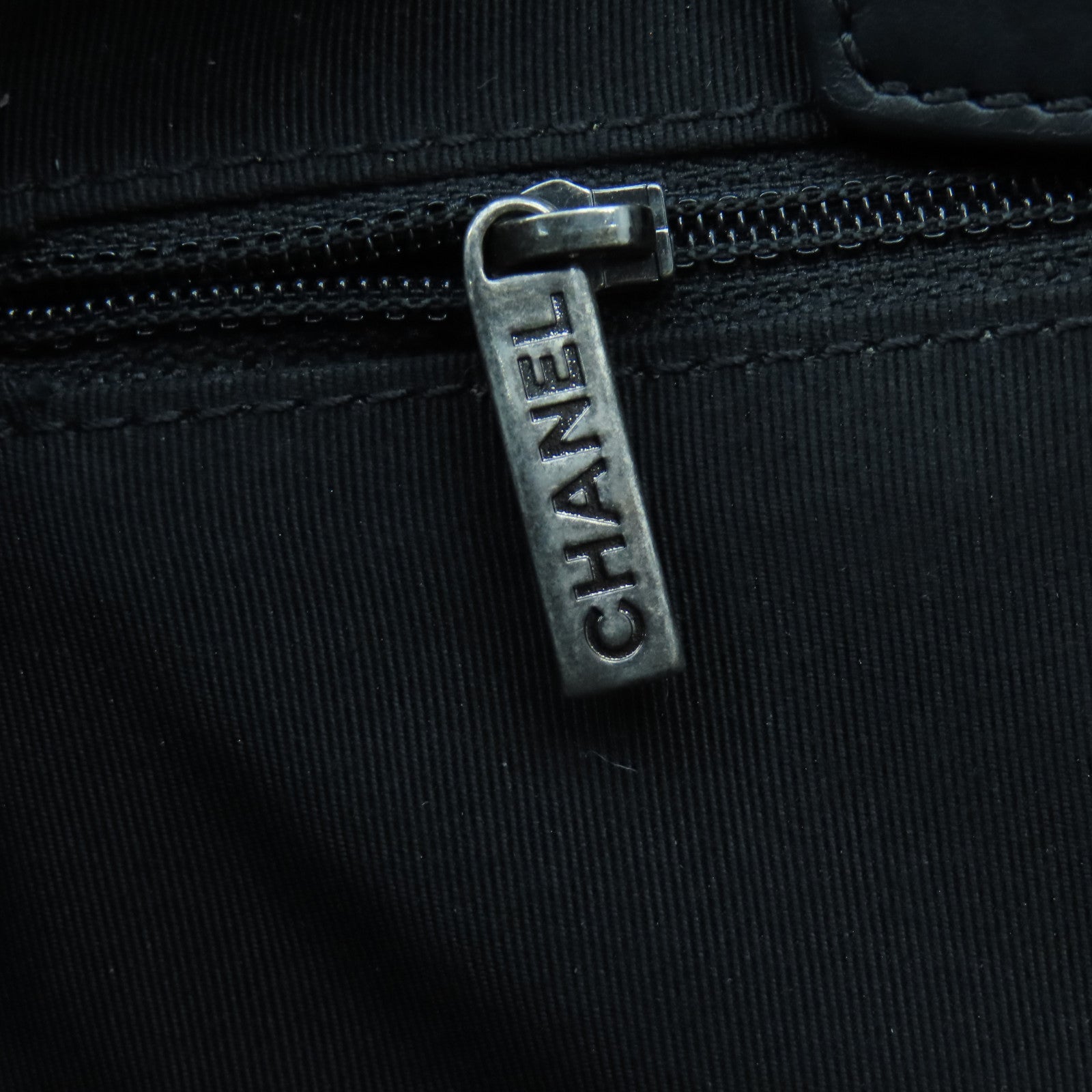 CHANEL 菱格牛皮皮革Chain Shoulder手挽肩背兩用袋黑色
