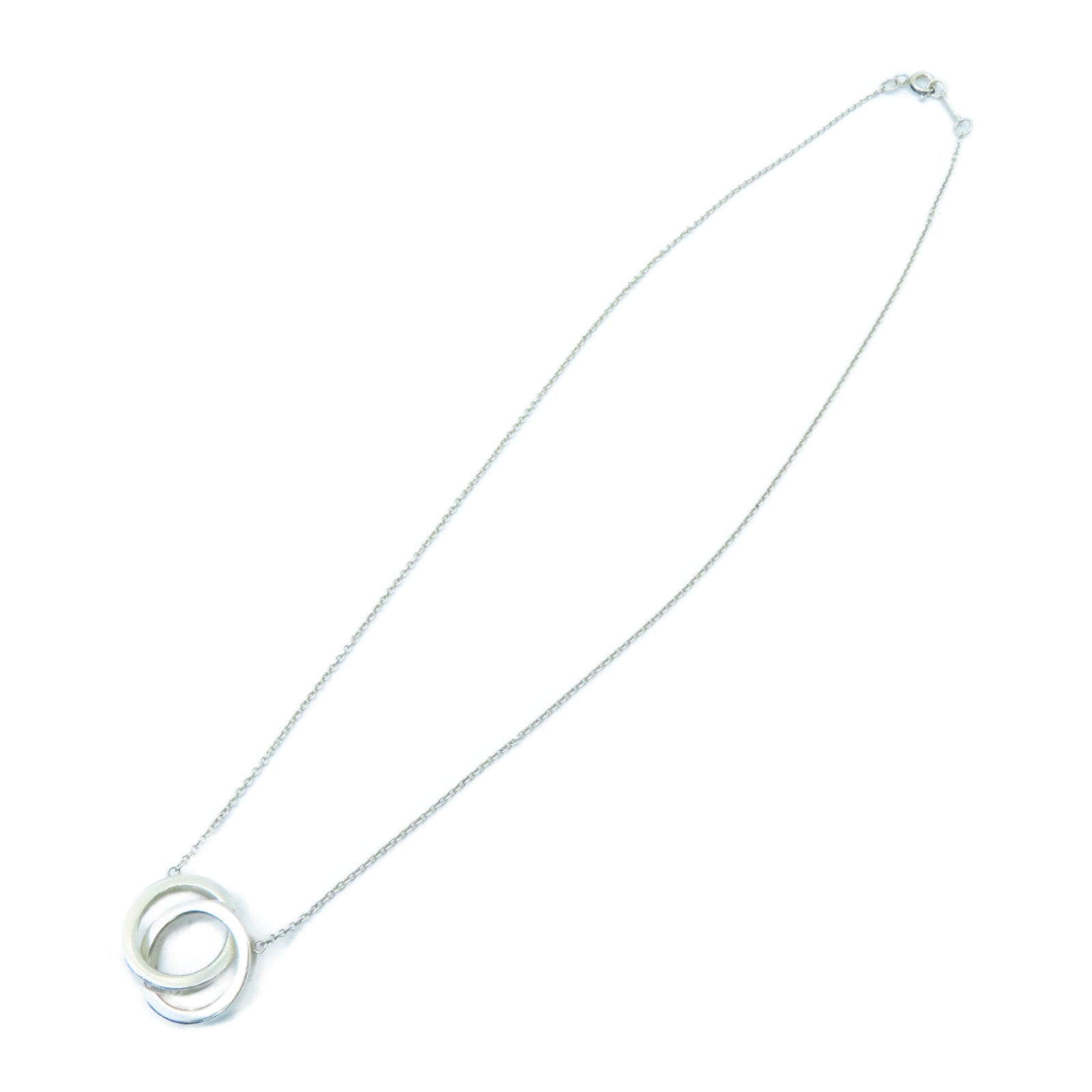 TIFFANY＆CO 925純銀Interlocking Circles Pendant Necklace項鍊銀色