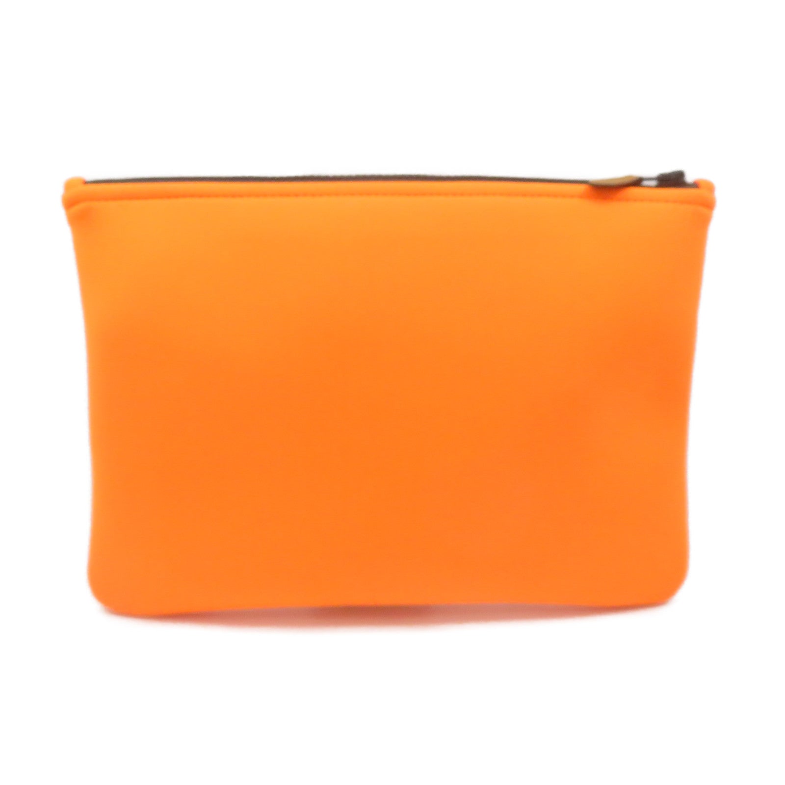 HERMES Canvas Pouch Clutch Orange