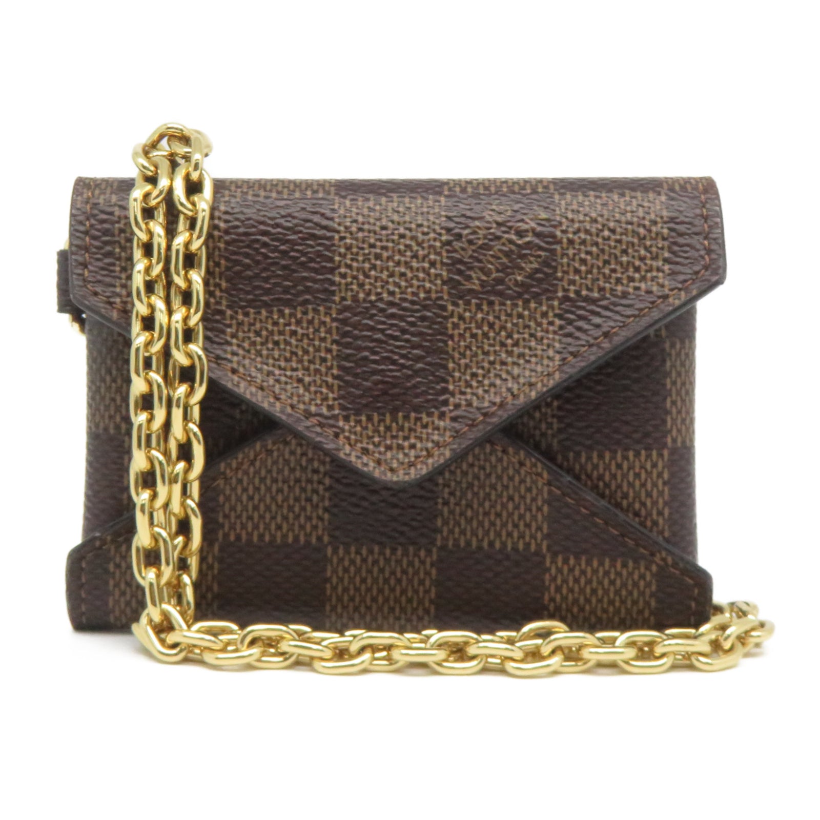 LOUIS VUITTON Damier Pochette Kirigami金扣Mini肩背袋啡色