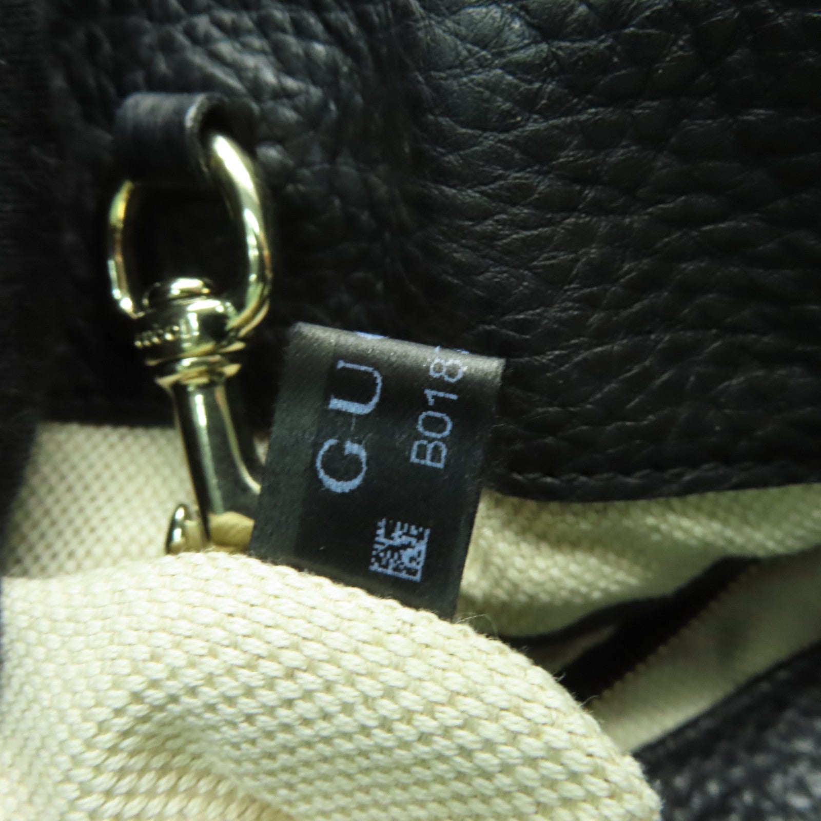 GUCCI 牛皮皮革Chain Shoulder Bag金扣鏈帶肩背袋黒色