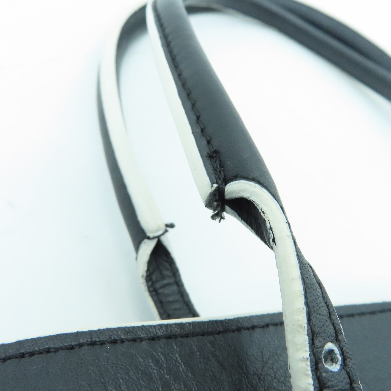 BALENCIAGA Sheepskin Leather Papier A4 Tote Gold Buckle Handle Shoulder Backpack Black