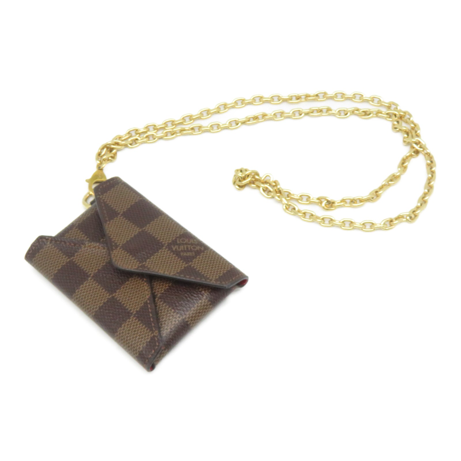 LOUIS VUITTON Damier Pochette Kirigami金扣Mini肩背袋啡色