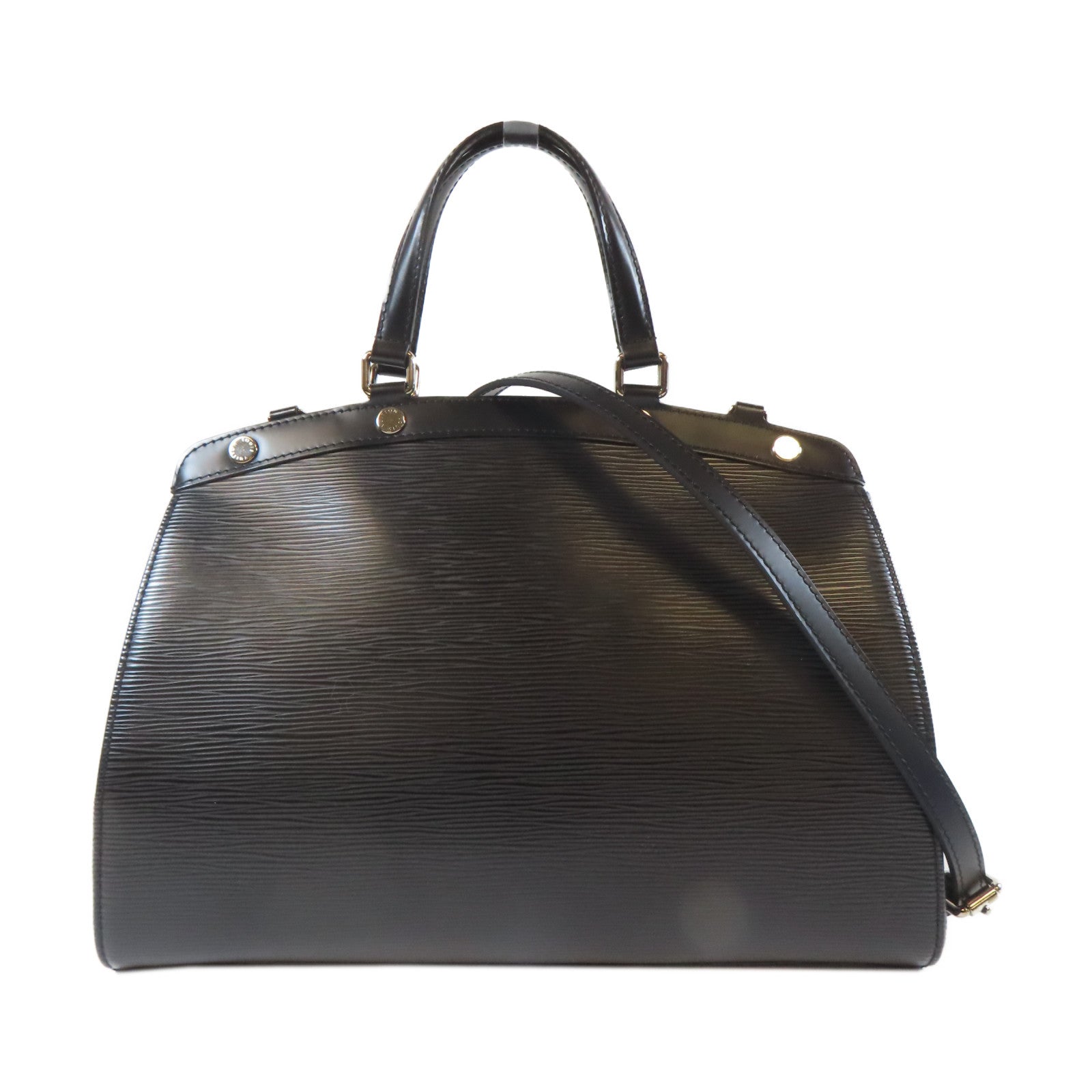 LOUIS VUITTON Epi Bera MM銀扣手挽肩背兩用袋黑色