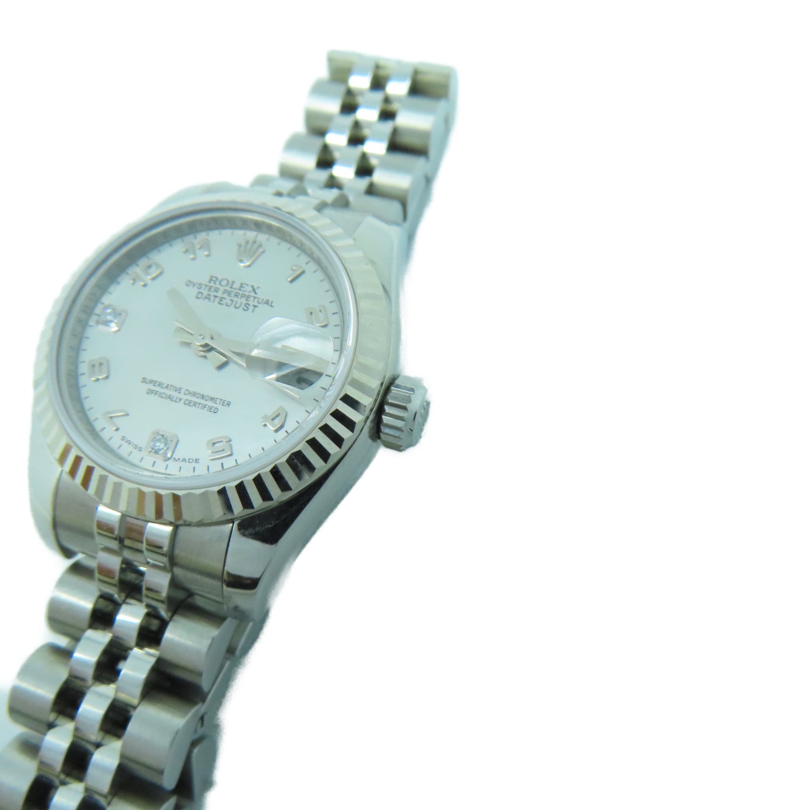 ROLEX Datejust 18K白金/不鏽鋼手錶自動機芯珍珠白色