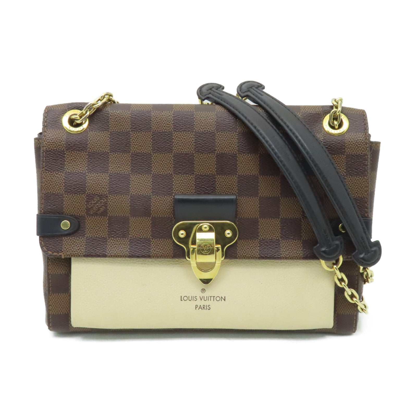 LOUIS VUITTON Damier Vavin PM金扣肩背袋啡色