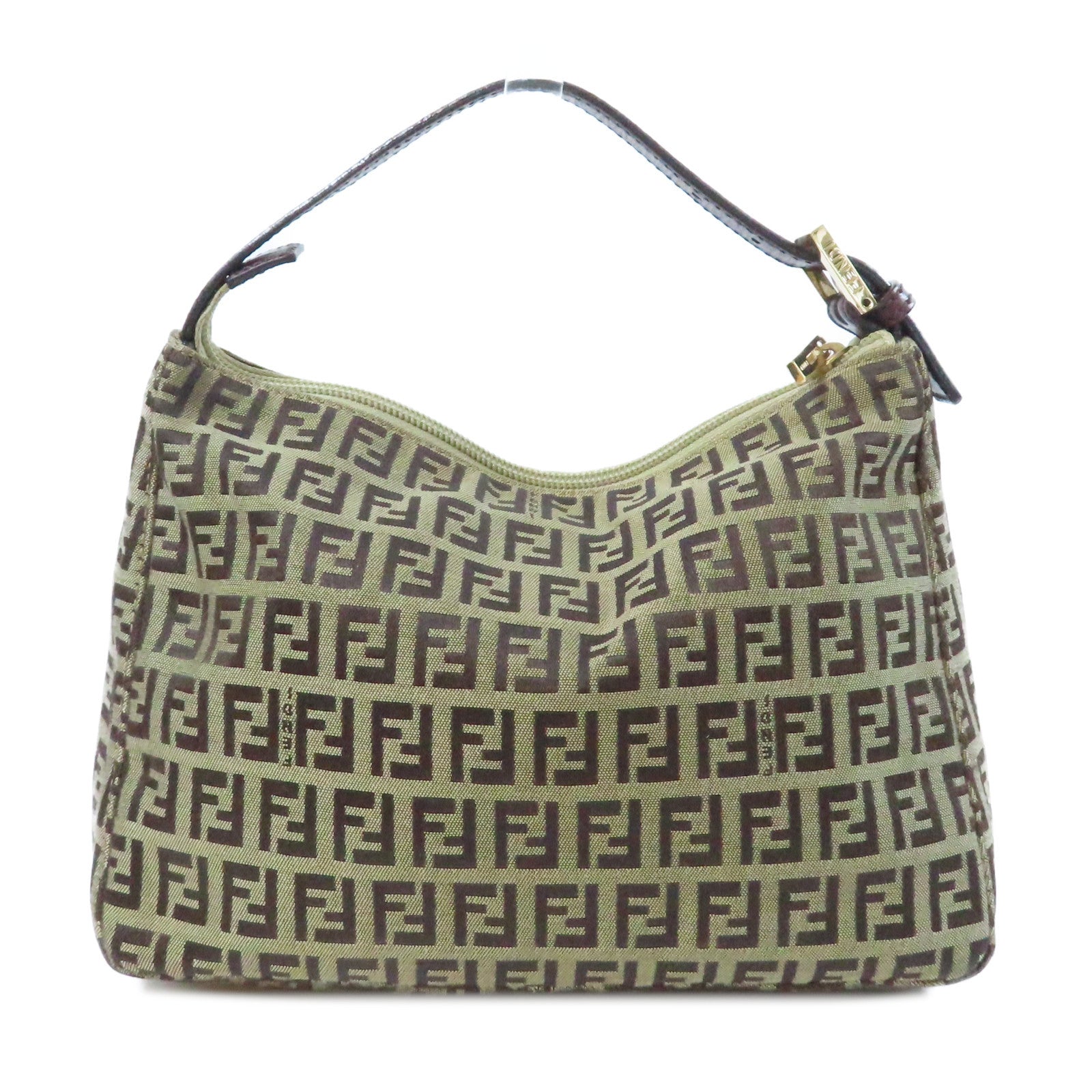 FENDI 帆布Zucchino金扣手挽袋啡色