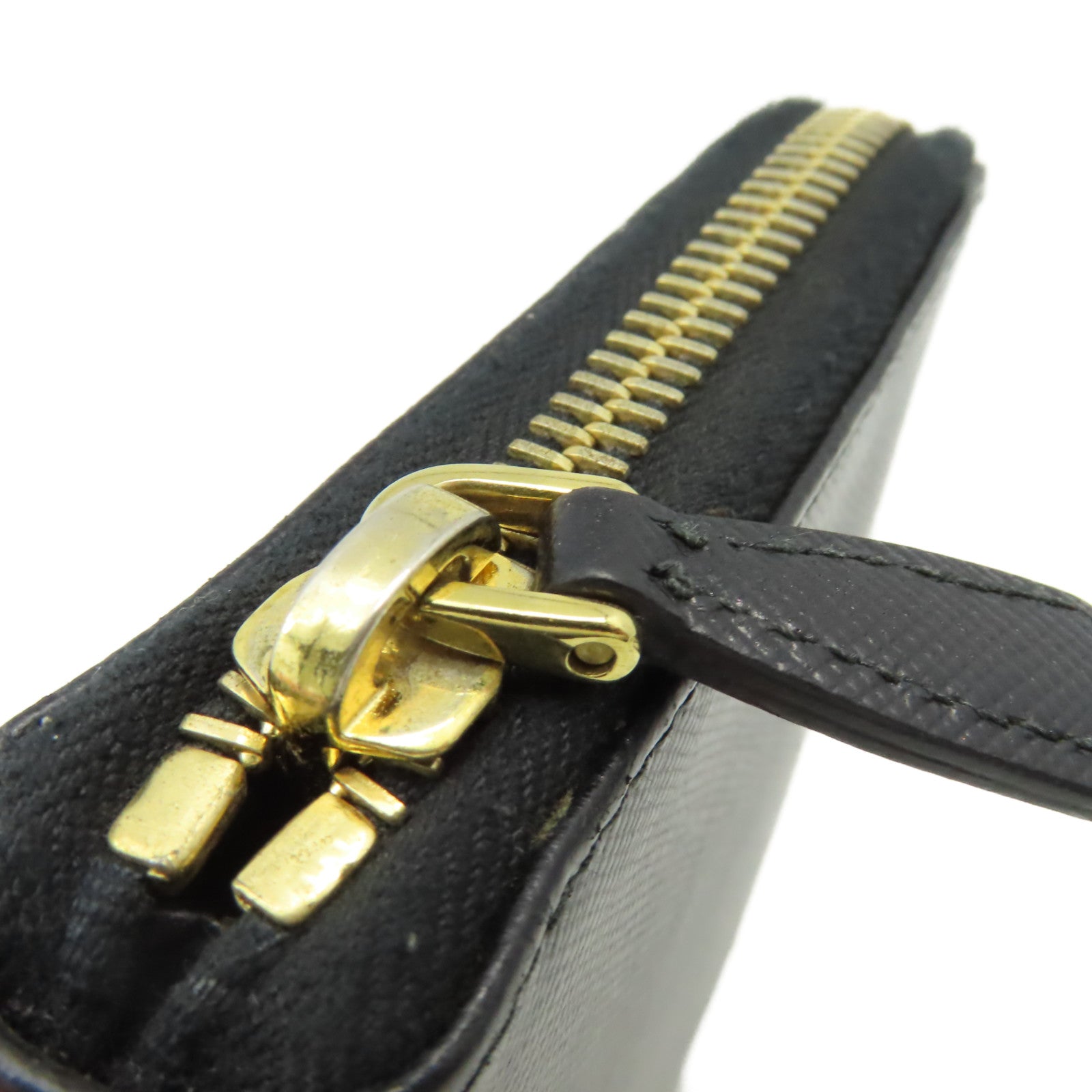 PRADA Saffiano皮革Zipper Long Wallet拉鏈長錢包黑色