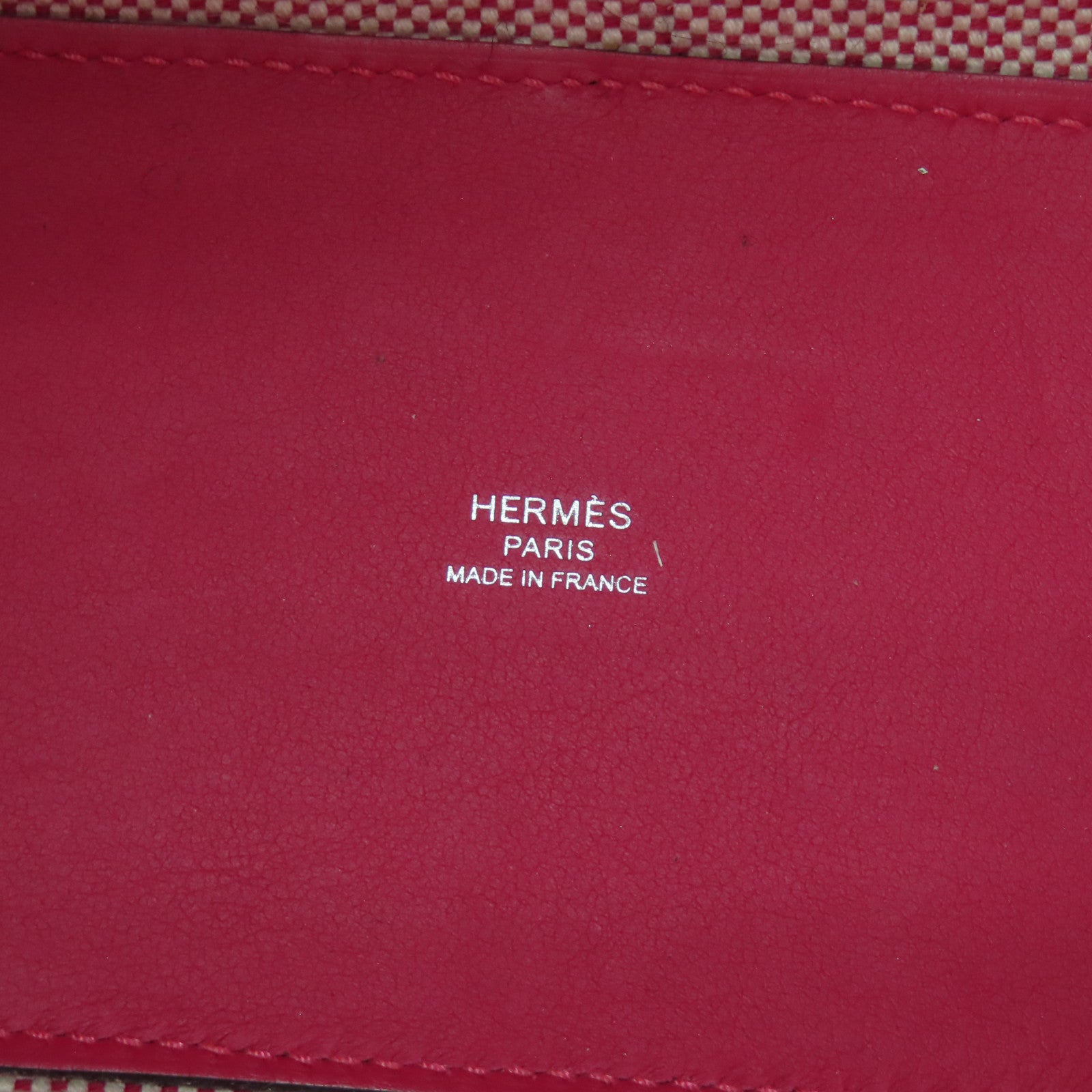 HERMES 帆布Cabas H en Biais手挽肩背兩用袋Rose Shocking粉紅色