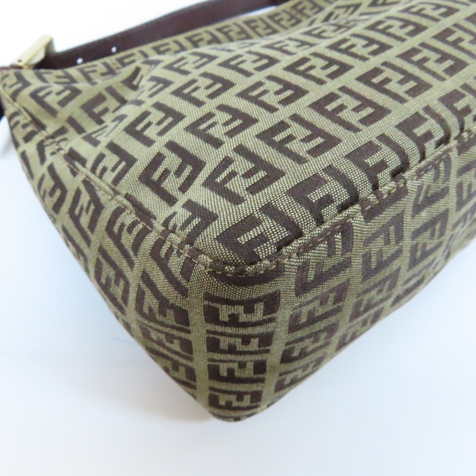 FENDI 帆布Zucchino金扣手挽袋啡色