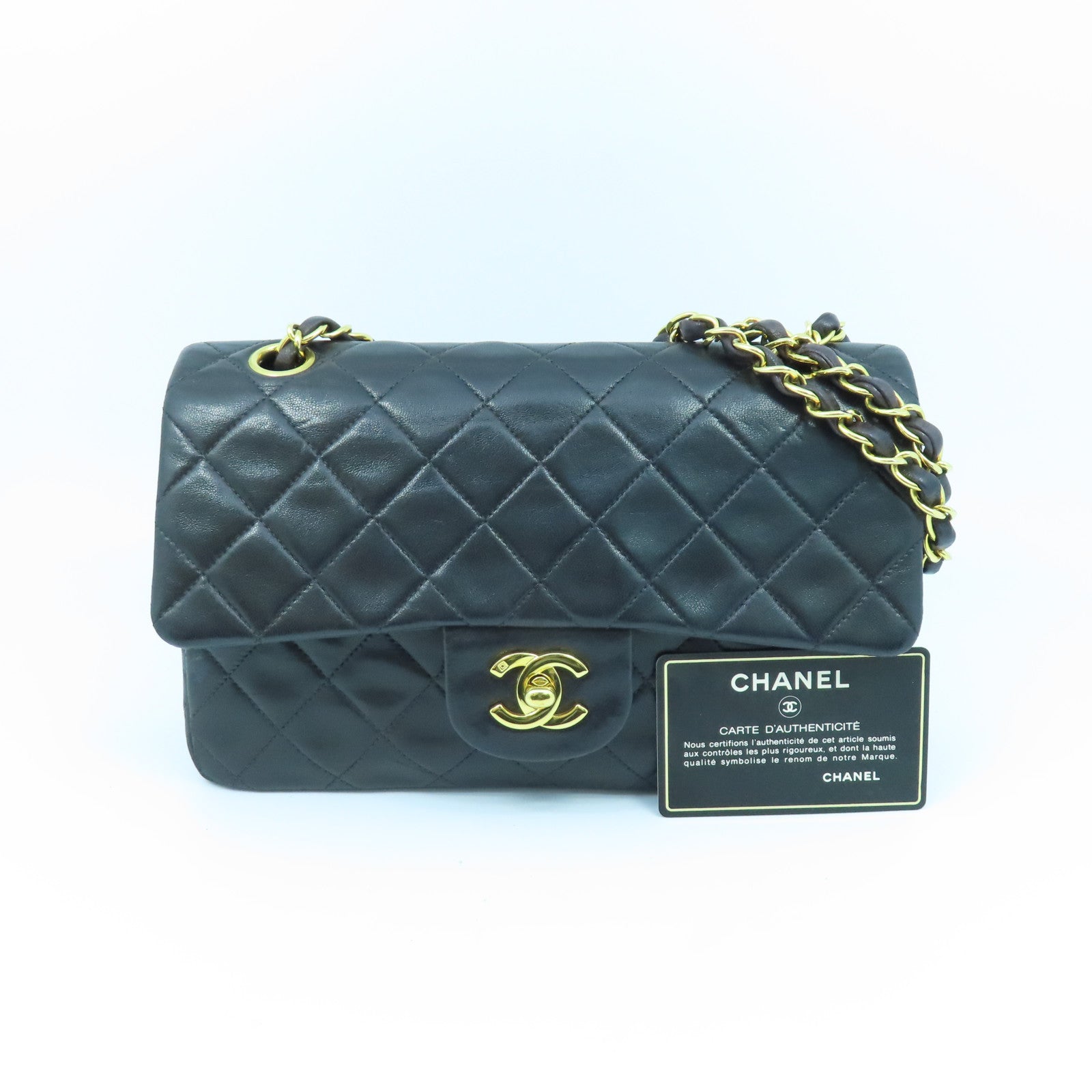 CHANEL 【激減優惠】菱格皮革Classic Chain Shoulder Bag金扣鏈帶肩背袋黑色